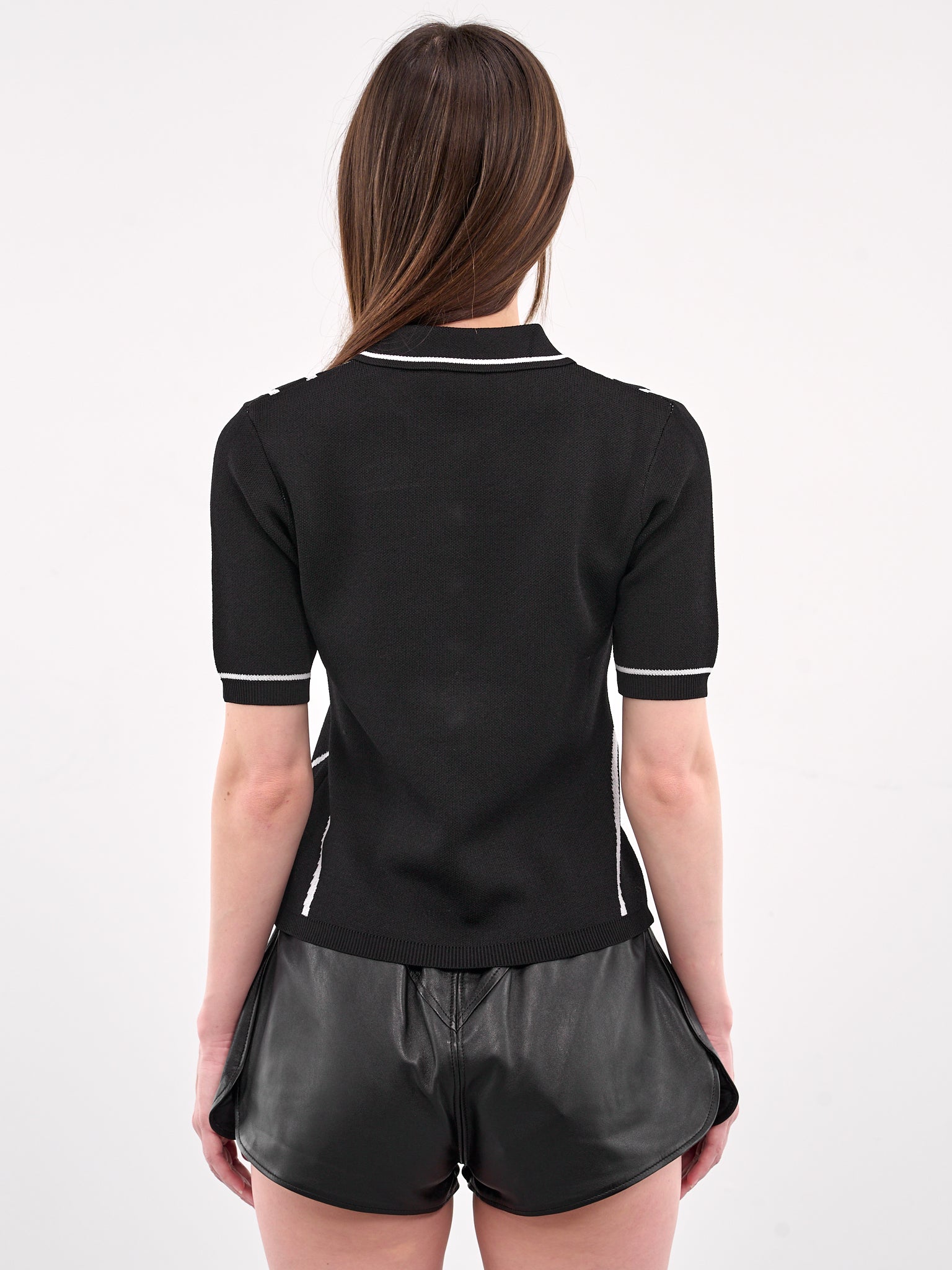 Knit Polo Top (KN046-BLACK)