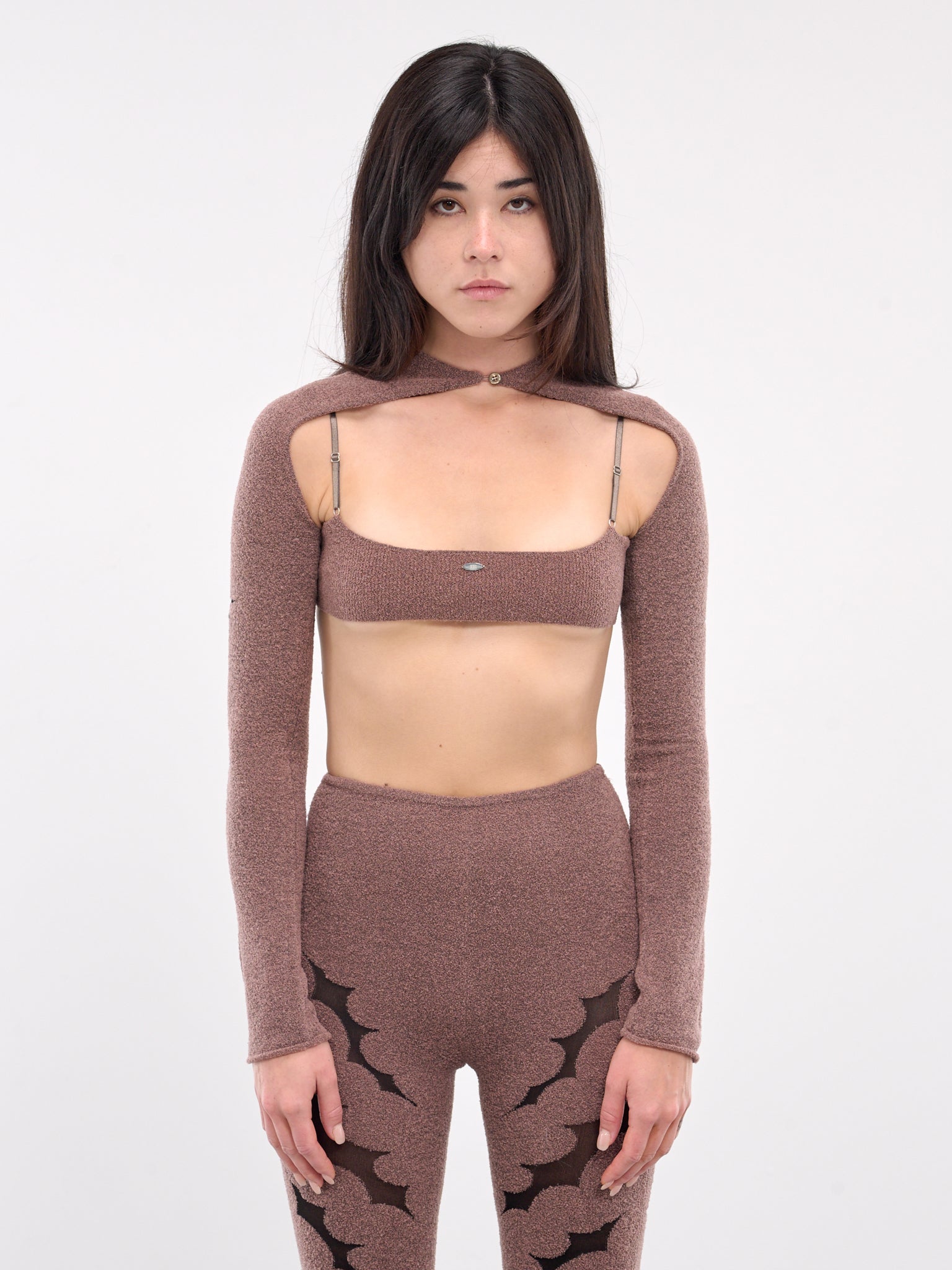 Thorn Intarsia Knit Sleeves (KN08T-TEA-ROSE)