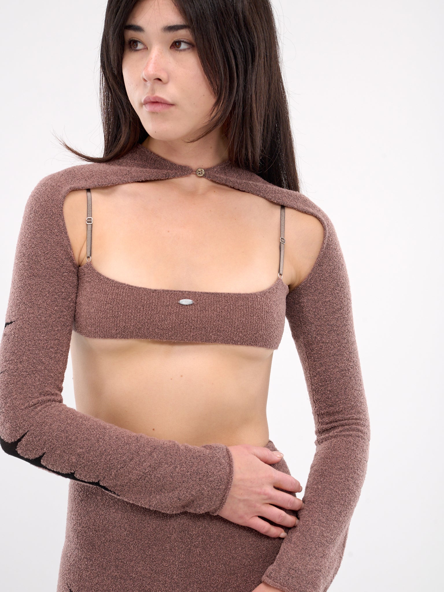 Thorn Intarsia Knit Sleeves (KN08T-TEA-ROSE)