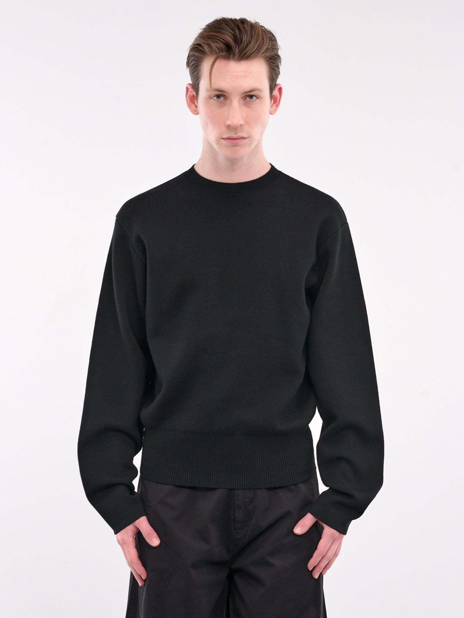 Knitted Crewneck Jumper (KNT-101-01-BLACK)