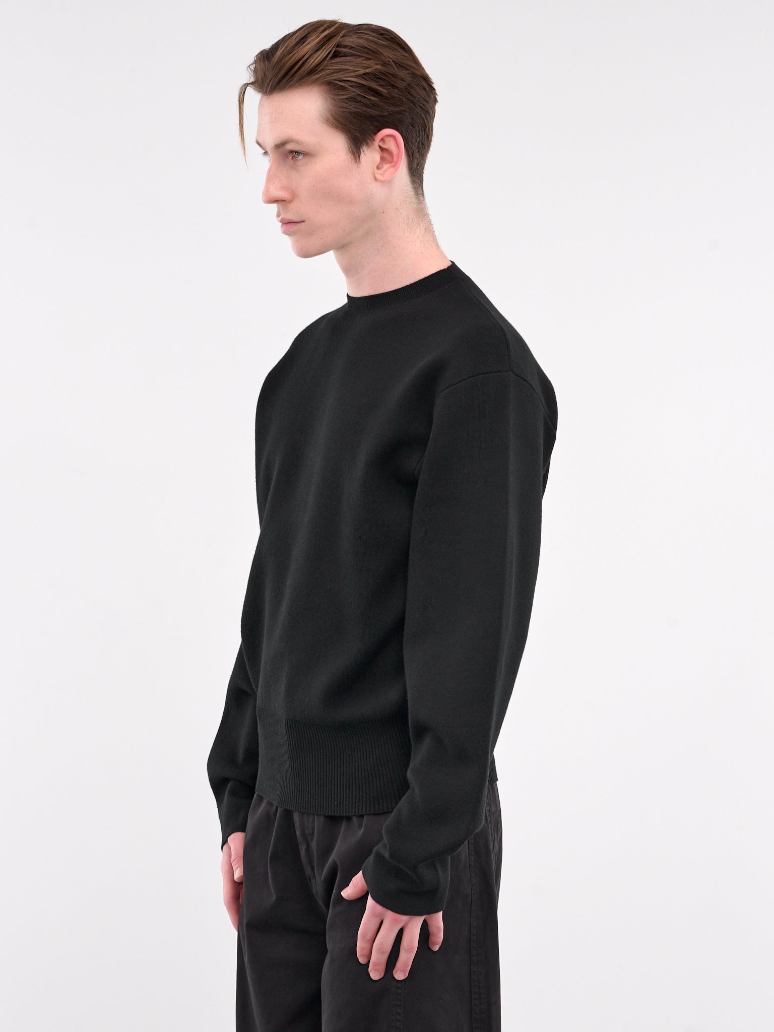 Knitted Crewneck Jumper (KNT-101-01-BLACK)