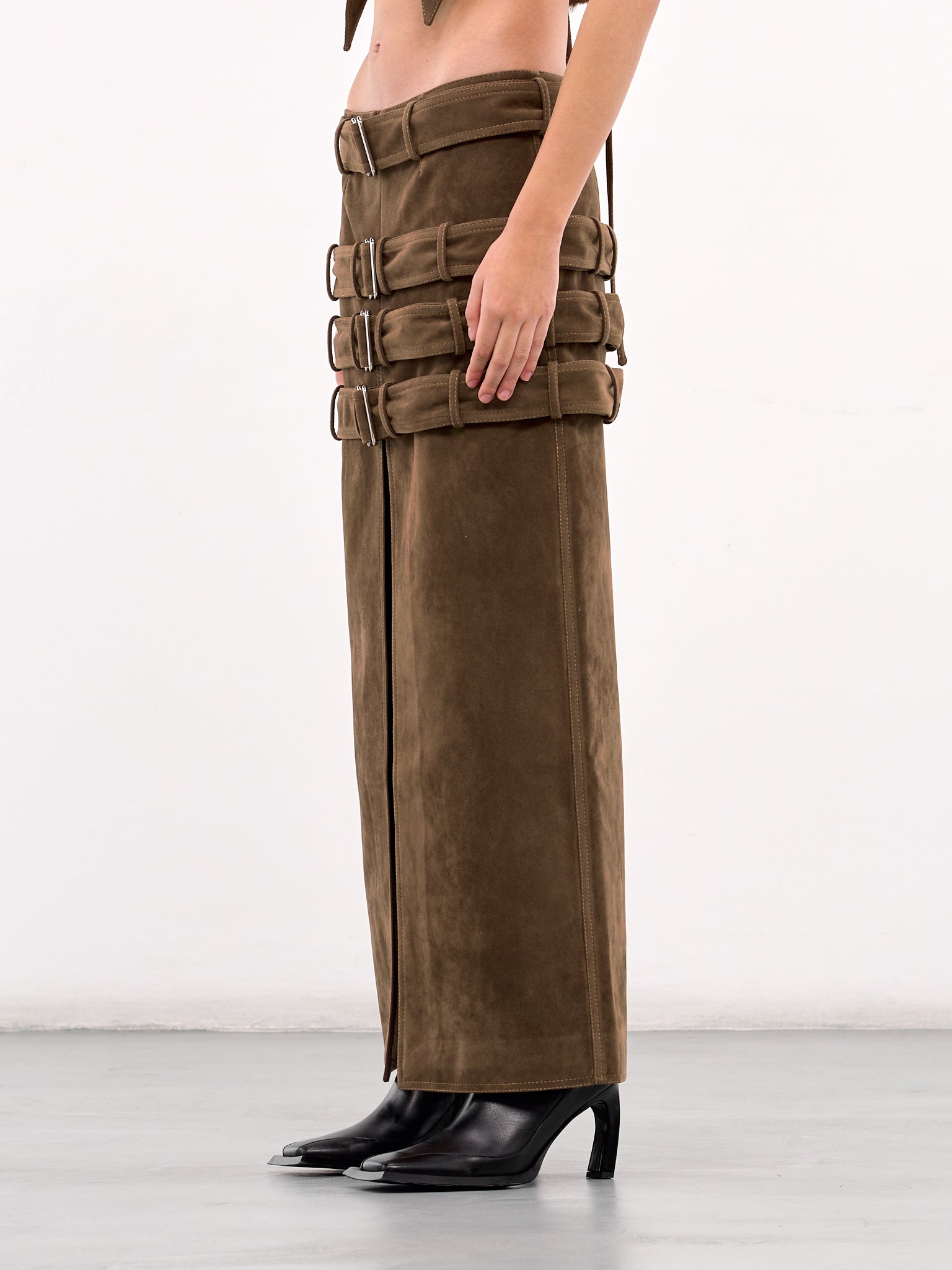 Belted Maxi Skirt (KPPVR02-BROWN)