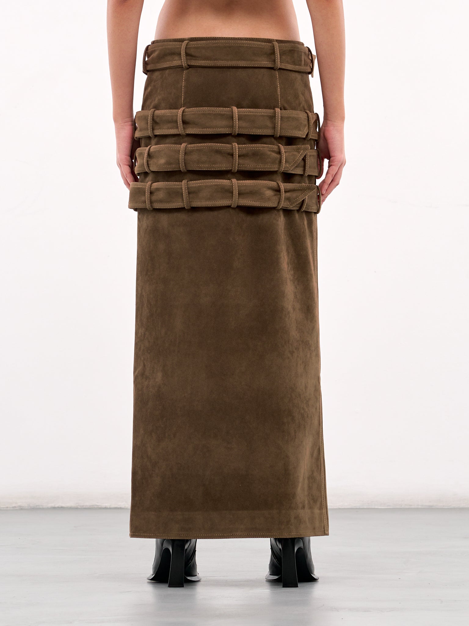 Belted Maxi Skirt (KPPVR02-BROWN)