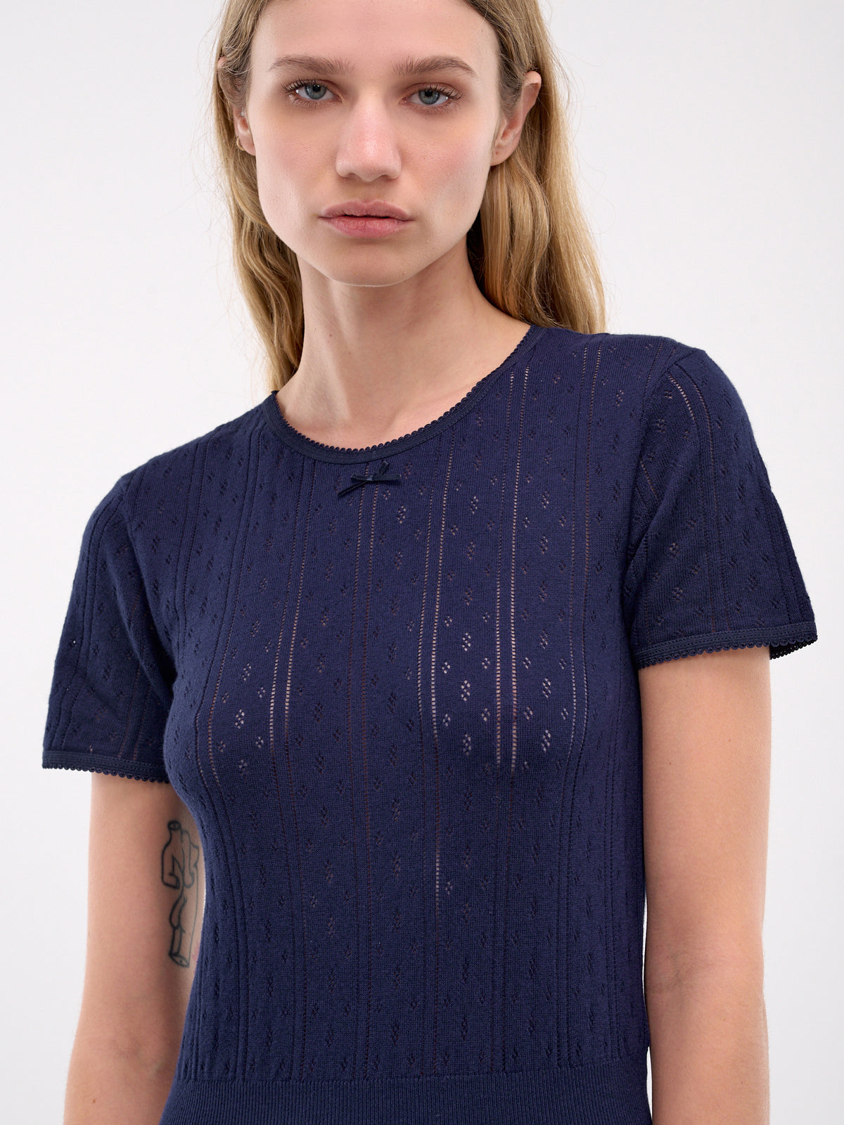 Pointelle Top (KW1276-YN0389-NAVY)