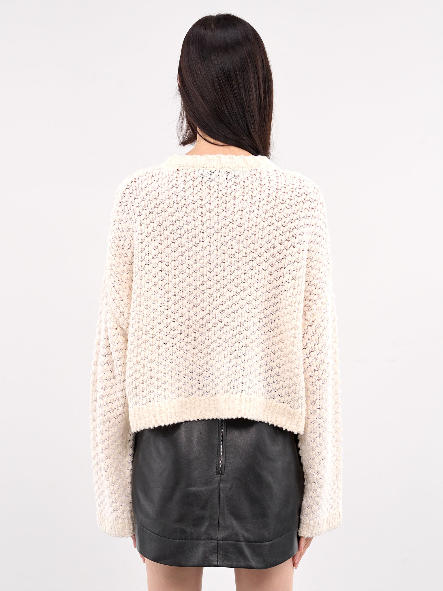 Cropped Open Stitch Jumper (KW1351-YN0394-HIBISCUS)