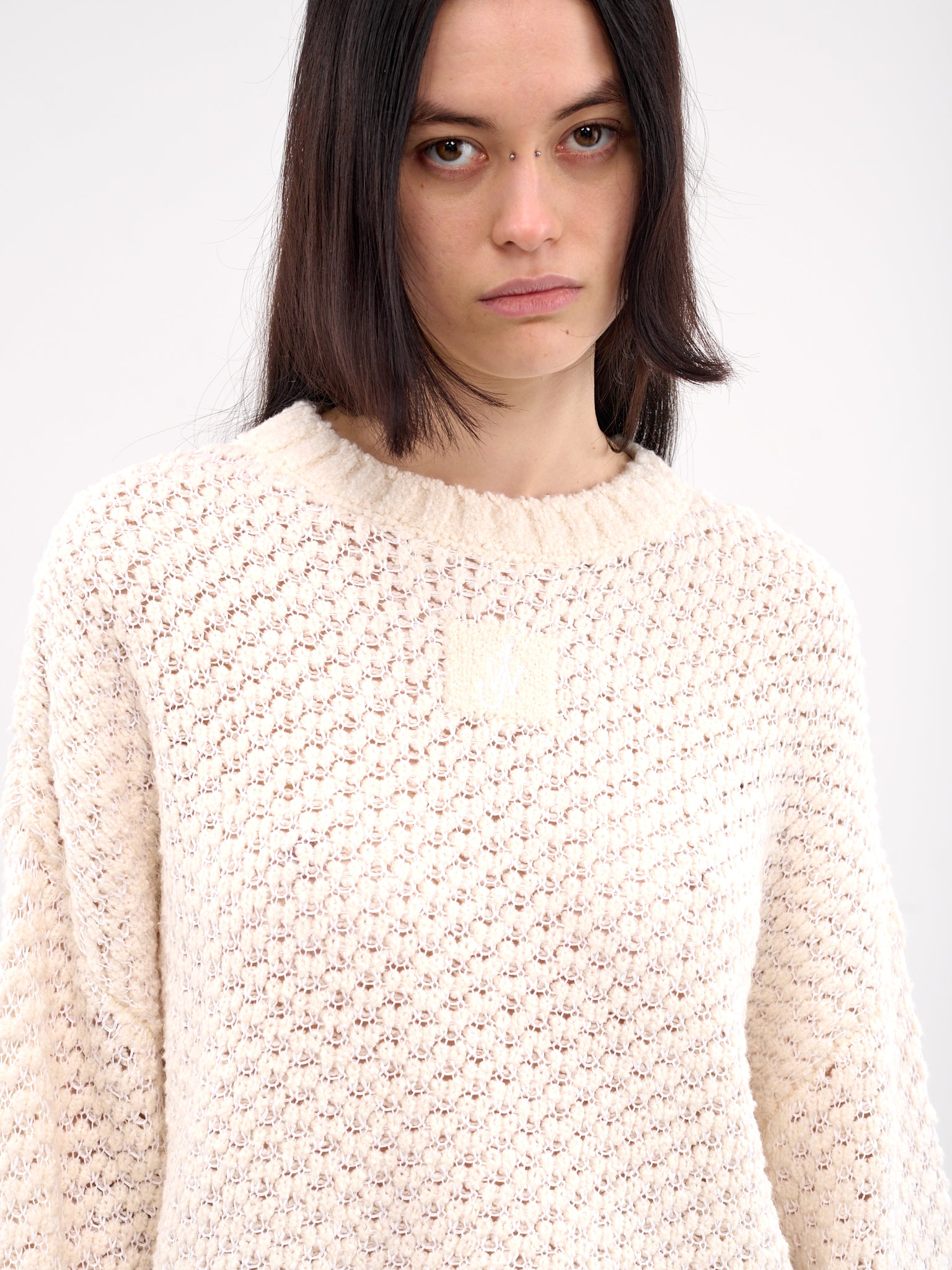 Cropped Open Stitch Jumper (KW1351-YN0394-HIBISCUS)