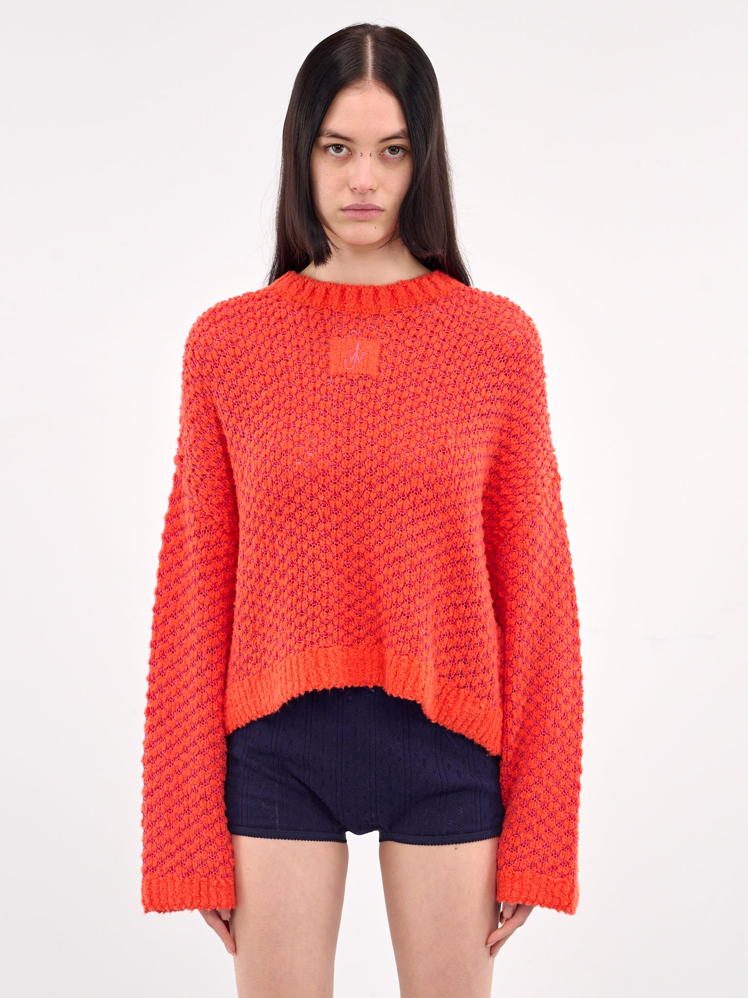 Cropped Open Stitch Jumper (KW1351-YN0394-OYSTER)