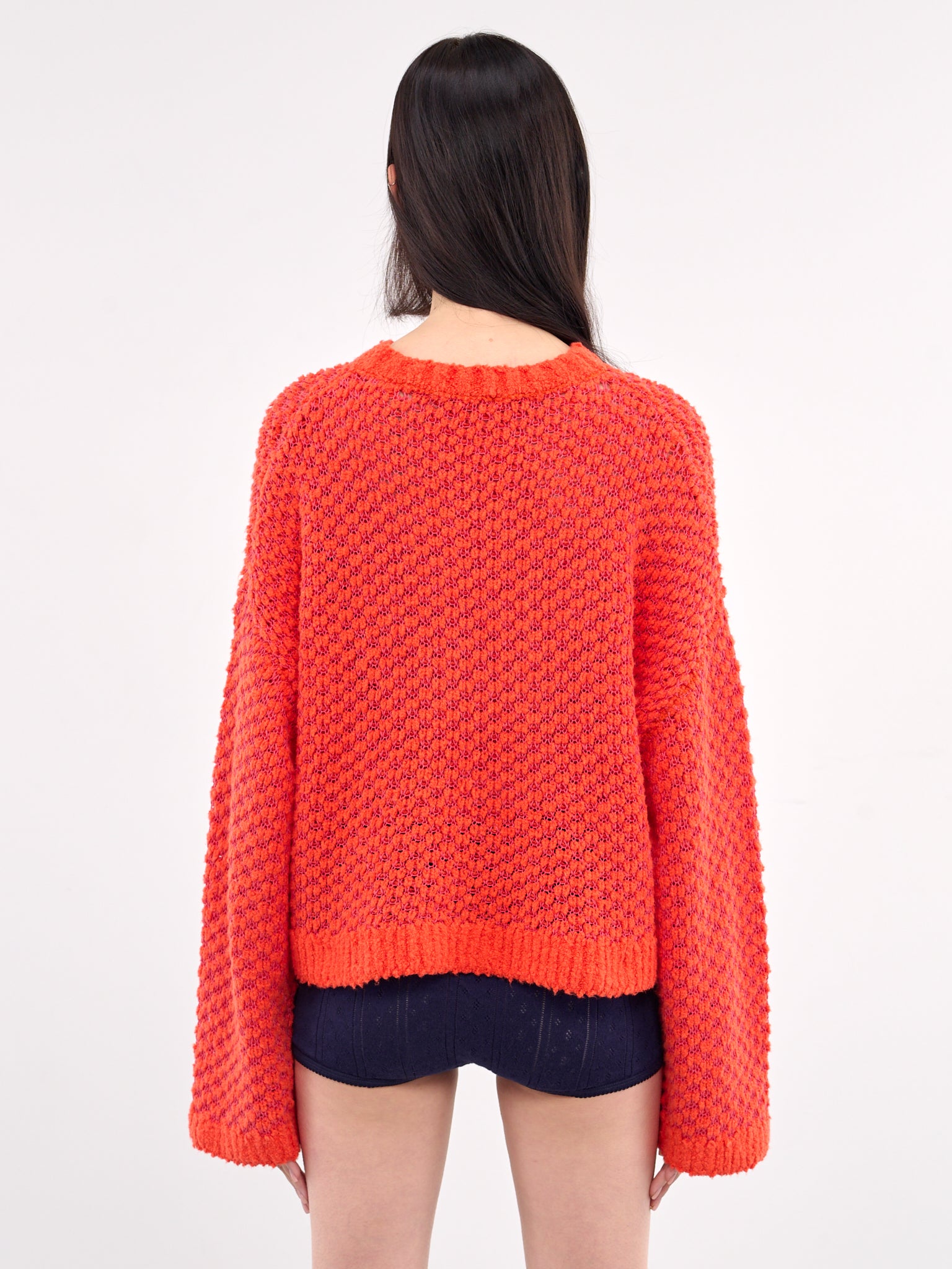 Cropped Open Stitch Jumper (KW1351-YN0394-OYSTER)