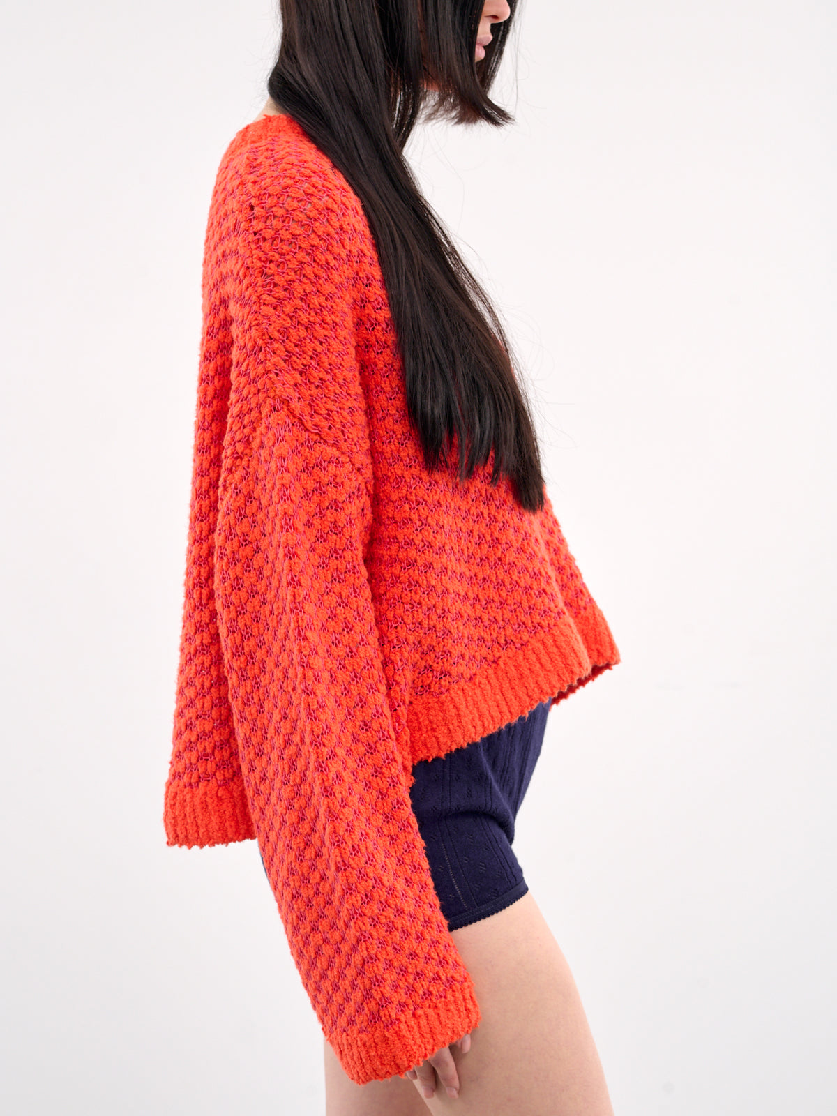 Cropped Open Stitch Jumper (KW1351-YN0394-OYSTER)