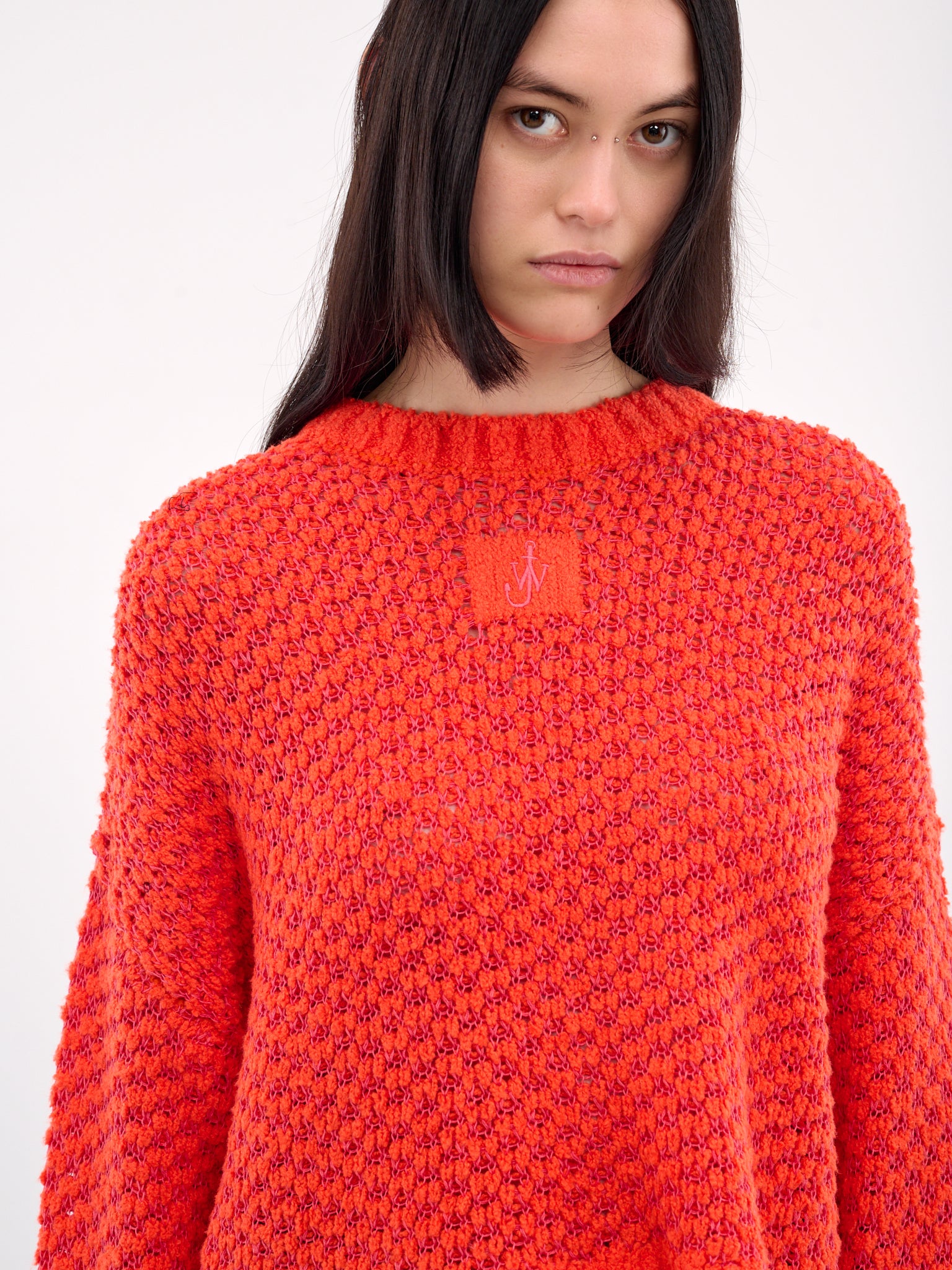 Cropped Open Stitch Jumper (KW1351-YN0394-OYSTER)