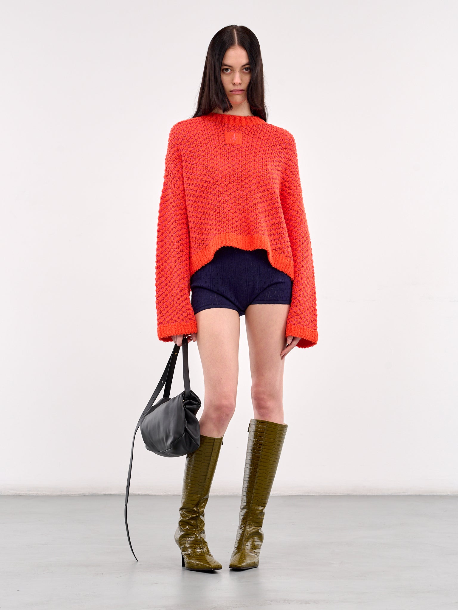 Cropped Open Stitch Jumper (KW1351-YN0394-OYSTER)