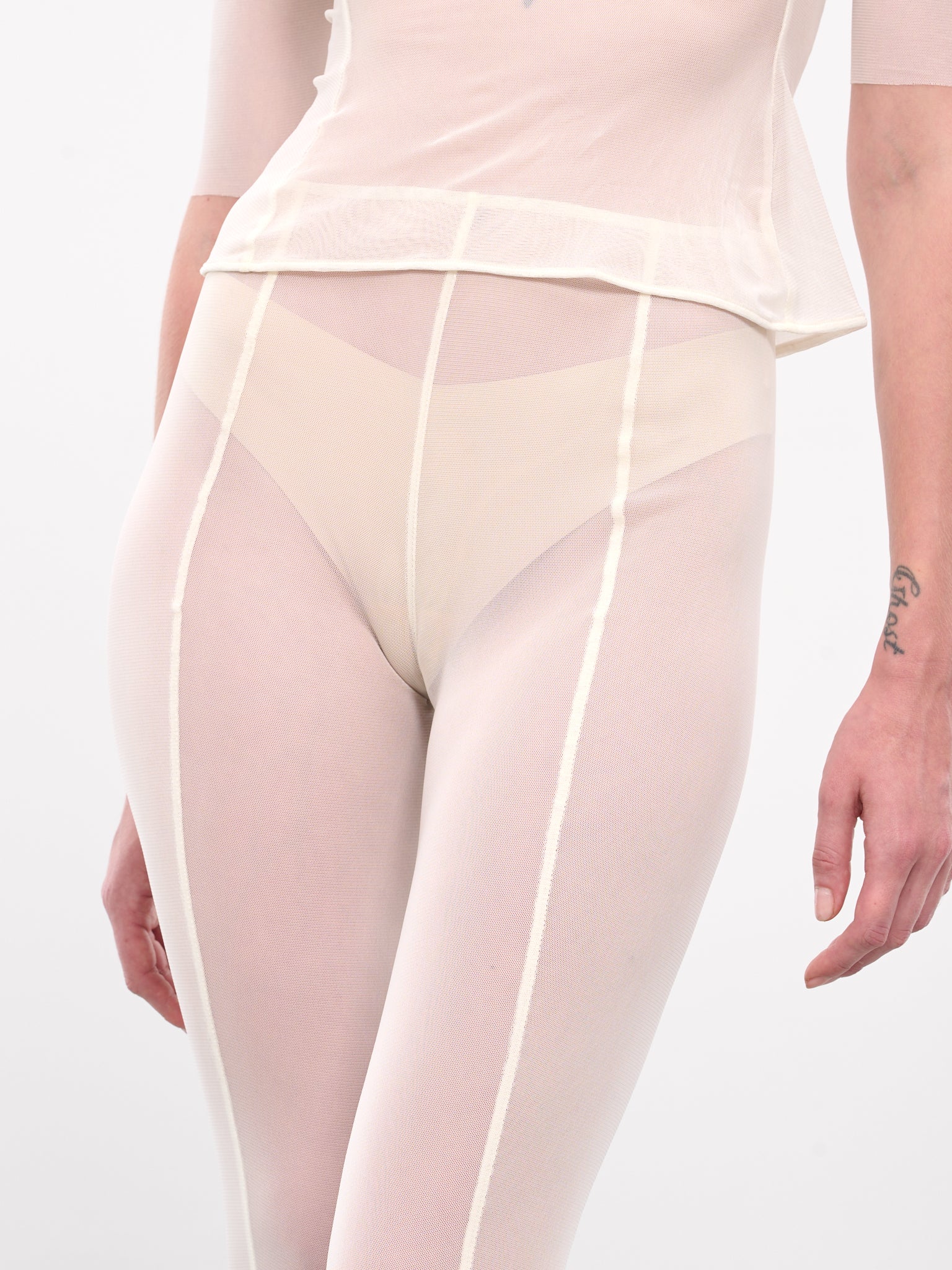 Mesh Toe Leggings (LE01PW-PEARL-WHITE)