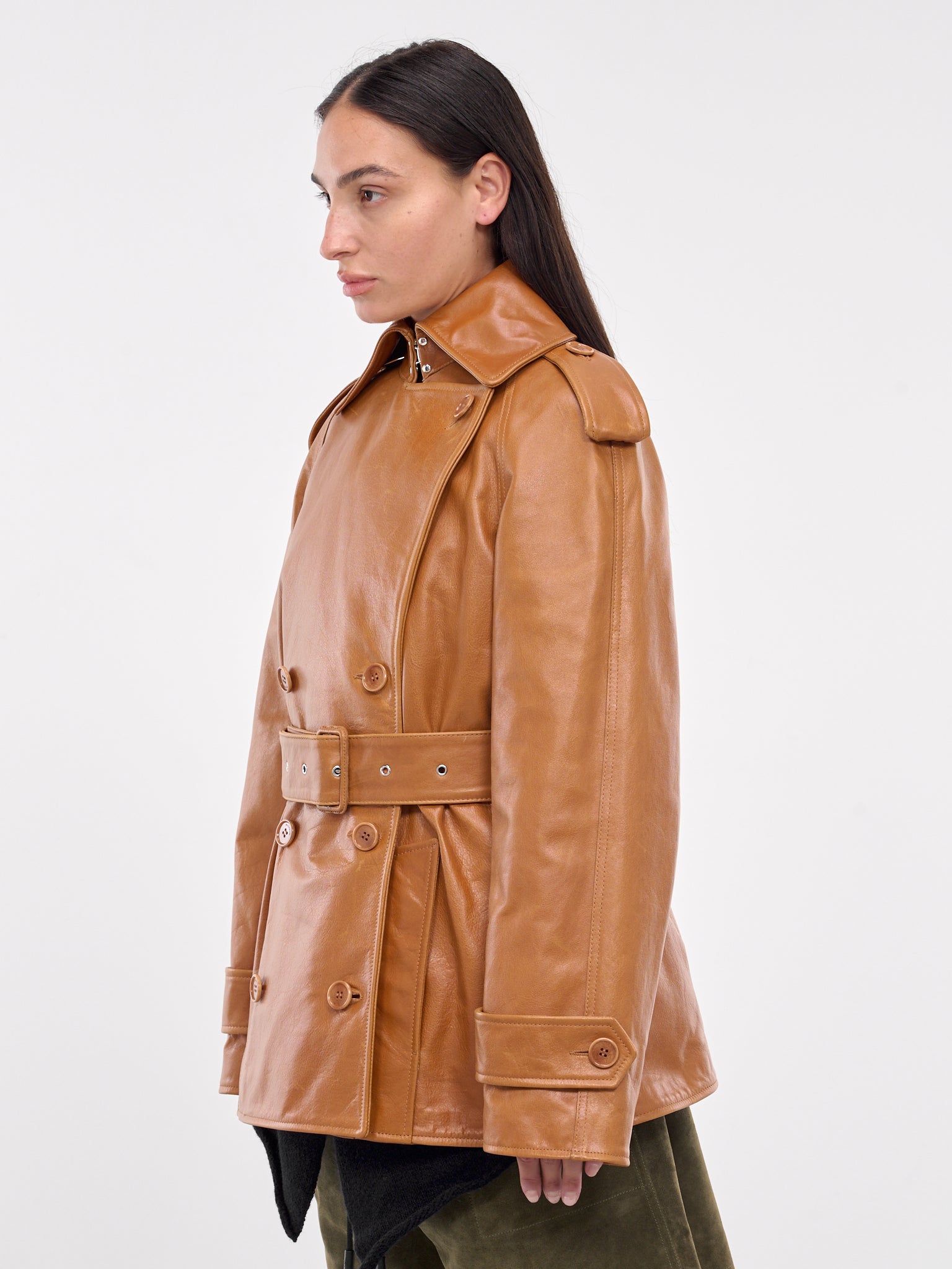 Leather Trench Jacket (LJ0040-LT0097-TAN)