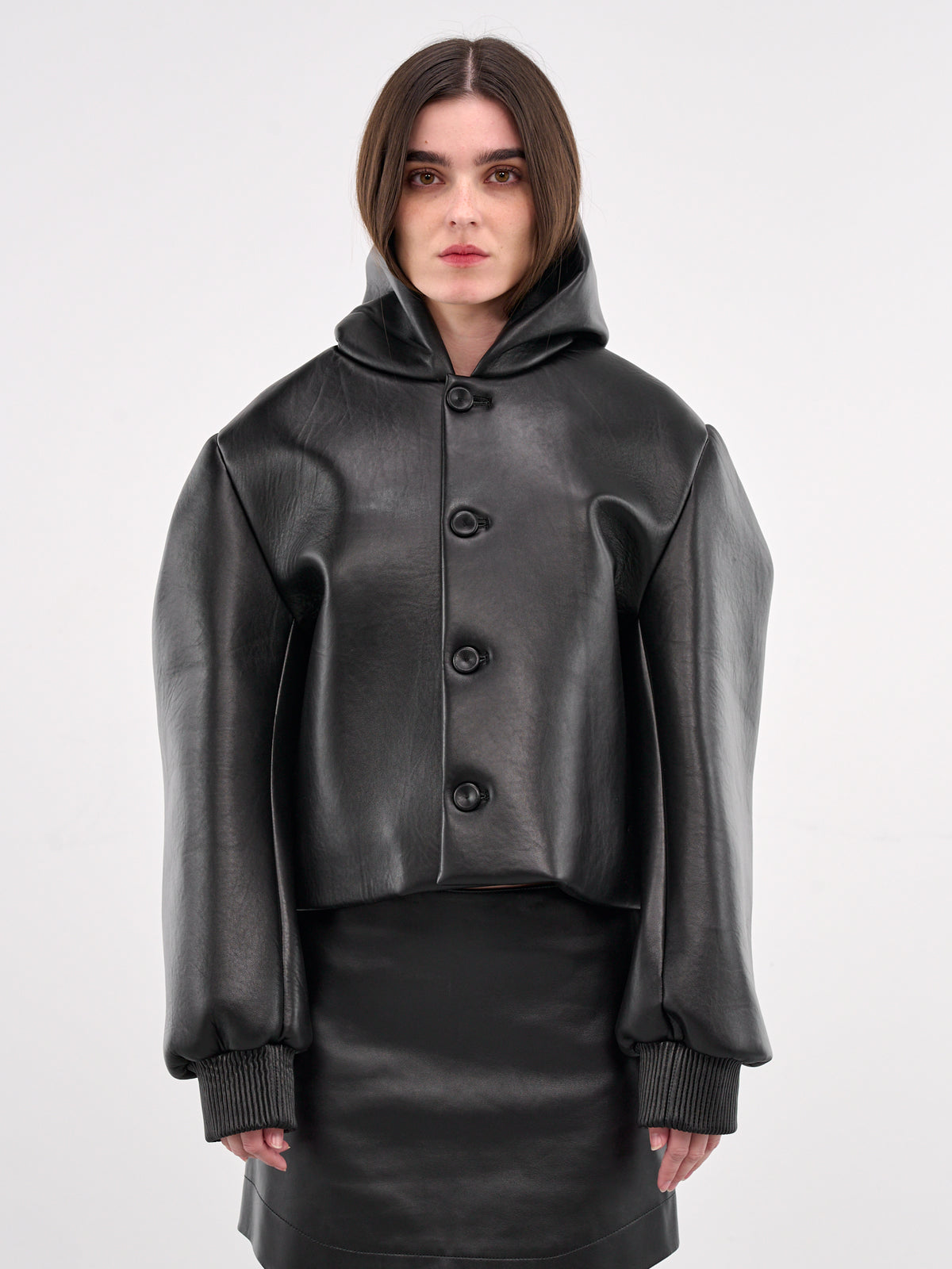 Cropped Hooded Blouson Jacket (LJ0045-LT0107-BLACK)