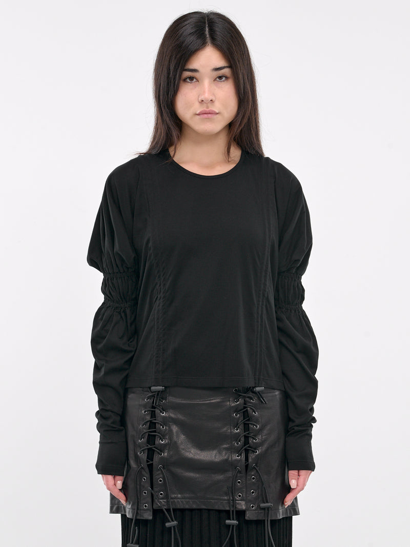 Gathered String Top (LO-T01-038-BLACK)