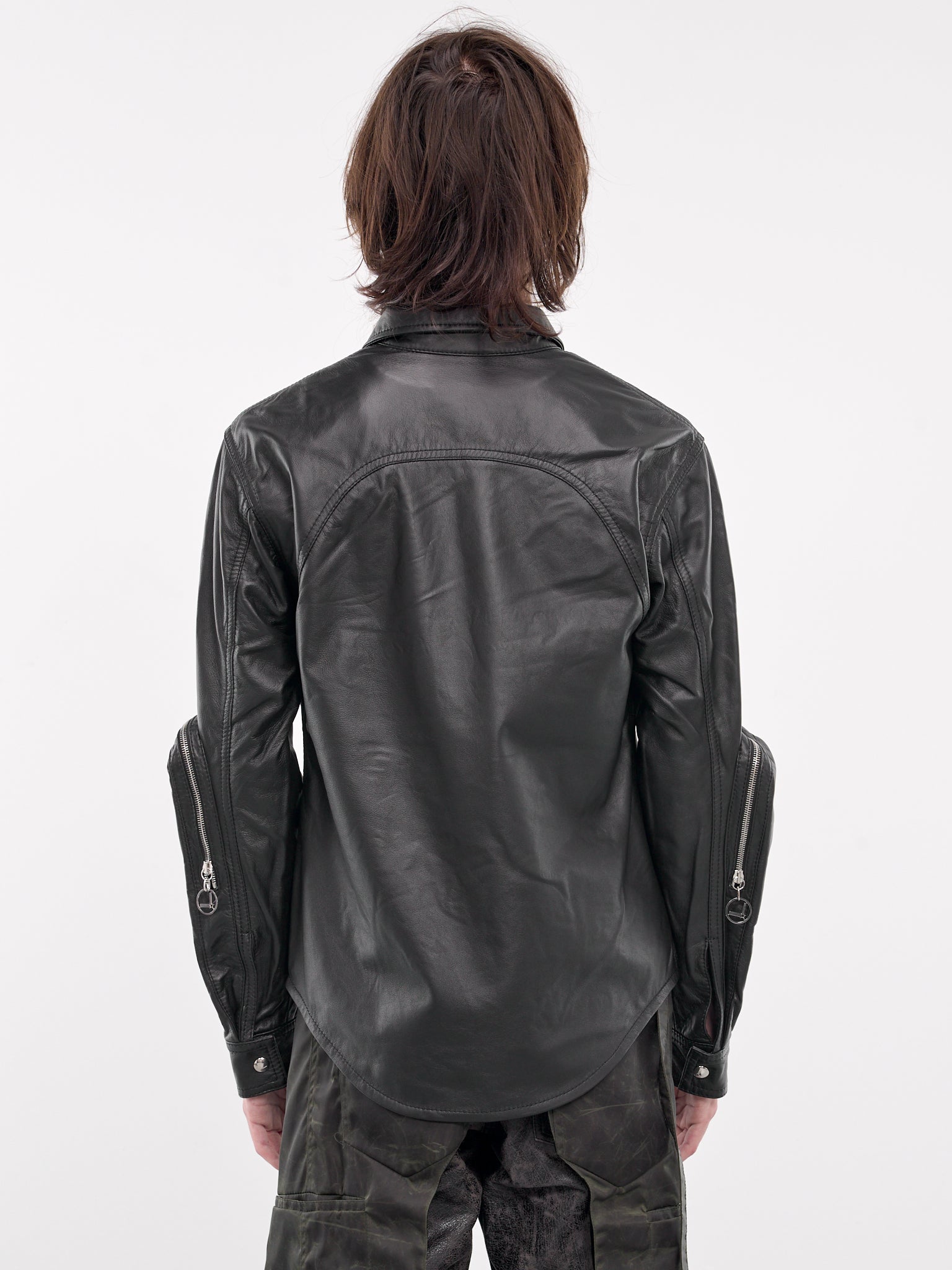 Asymmetric Leather Jacket (LOF4MS02AP-PE121-BLACK)