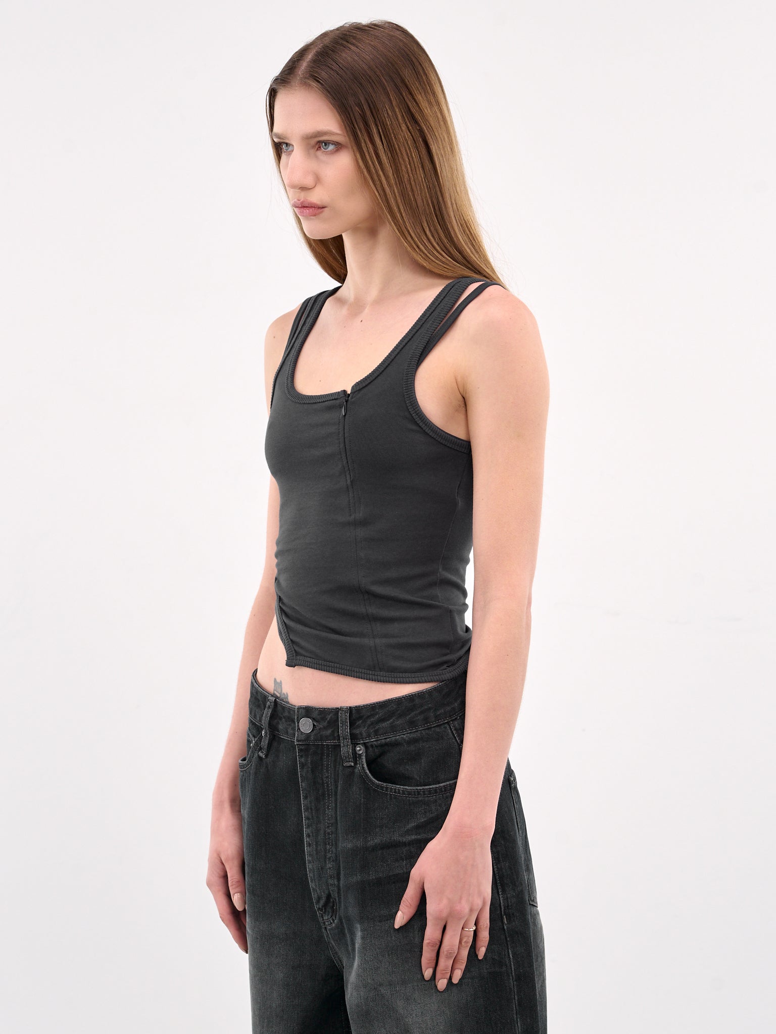 Double Strap Zip Top (LR251TTSTA04-BLACK)