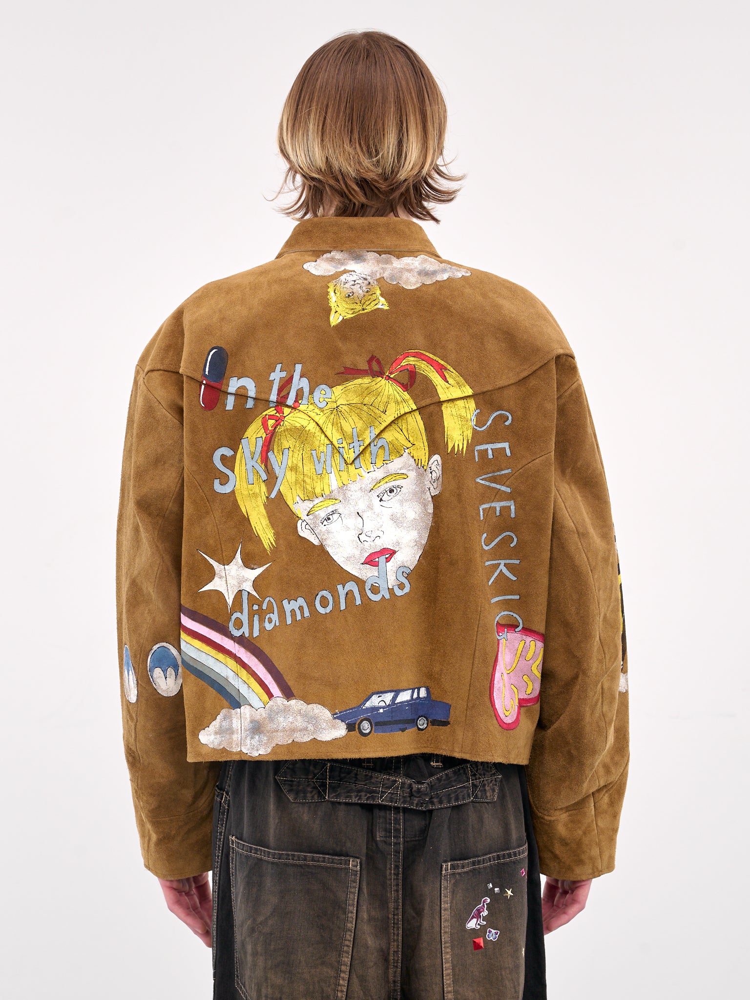 Hand-Painted Graphic Suede Jacket (LT-SV-NGS-1003-BEIGE)