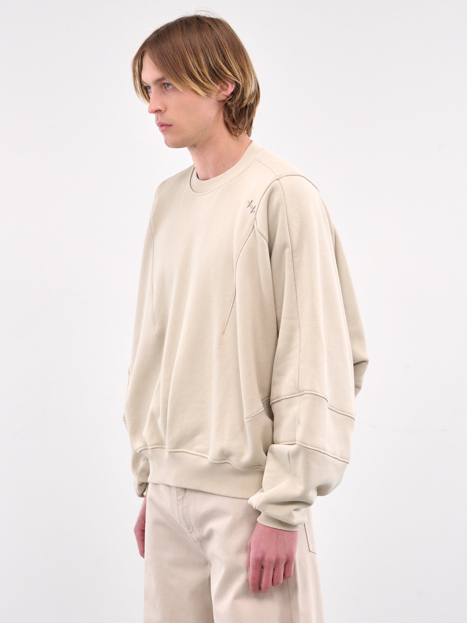 Paneled Logo Crewneck (M-08-062-STONE)