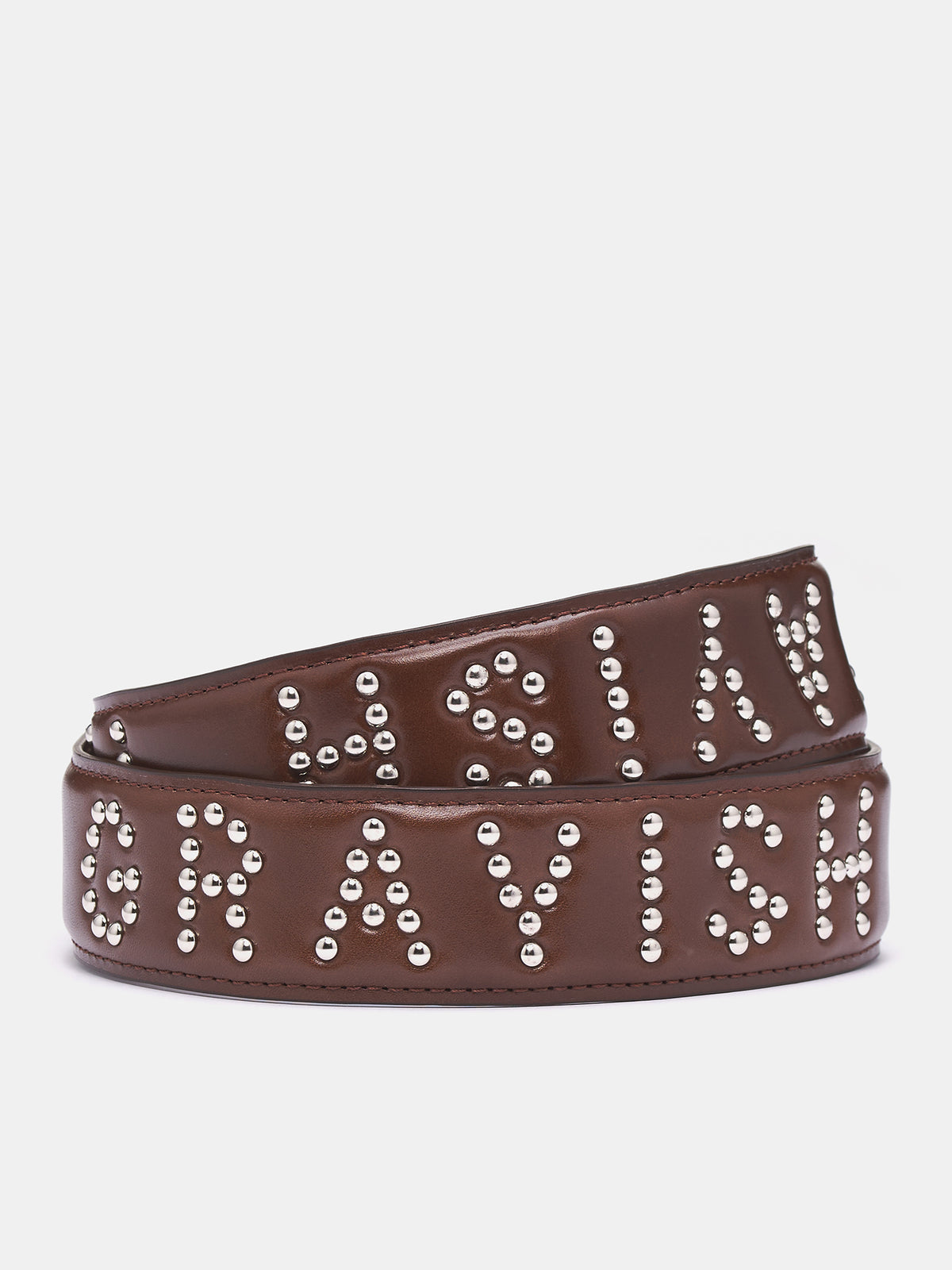 Slogan Leather Strap (M25K60JO10-BROWN)