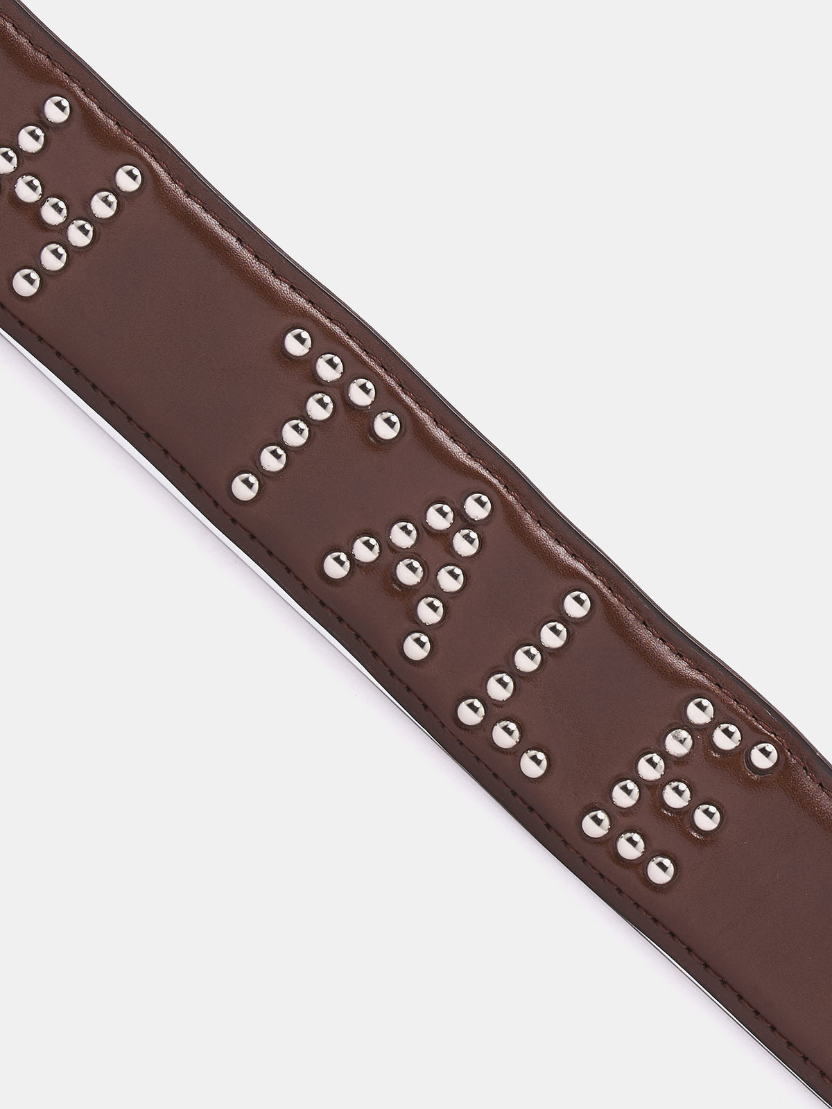 Slogan Leather Strap (M25K60JO10-BROWN)