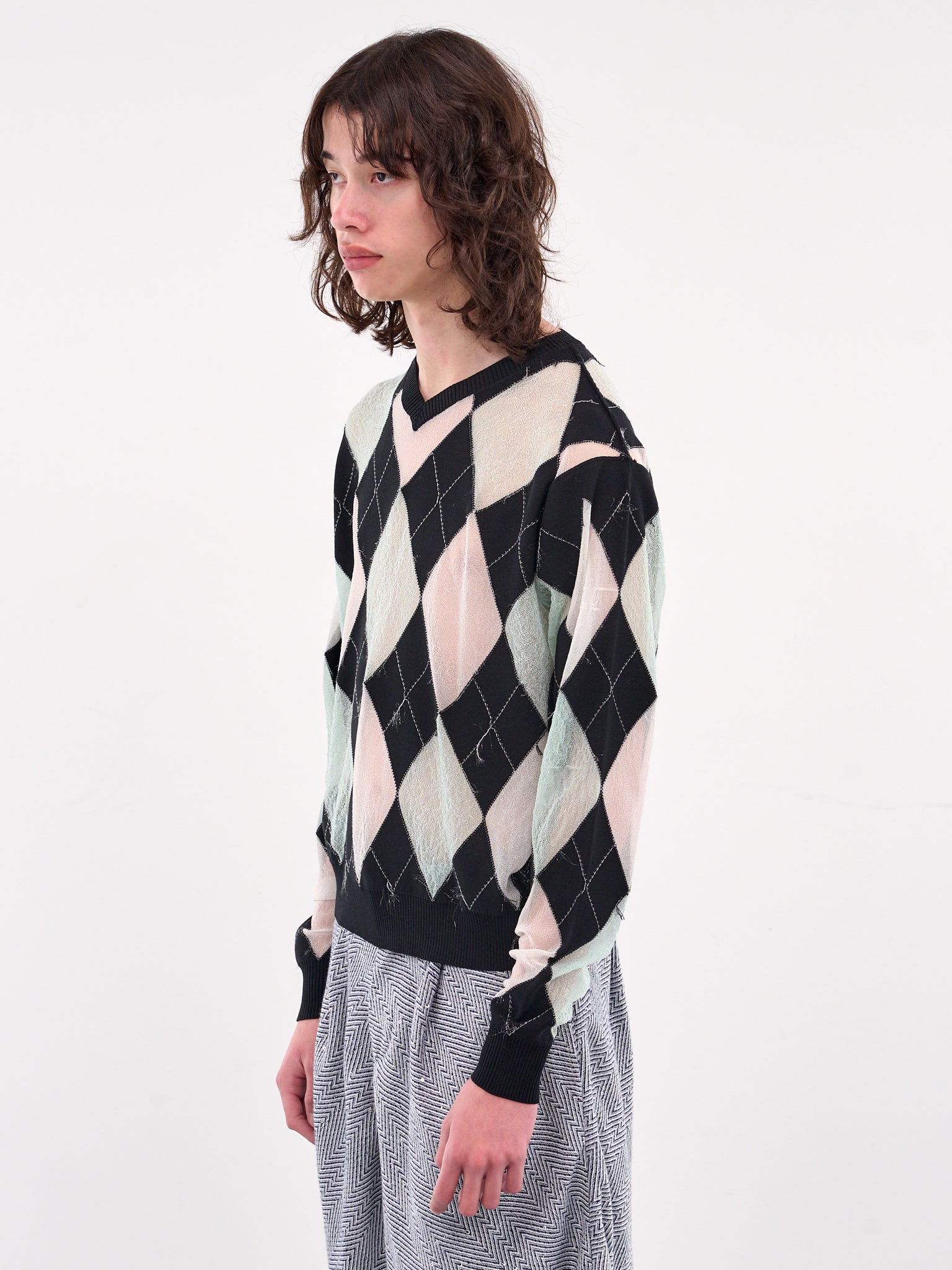 Argyle Sweater (M25K6KN003-BLACK)