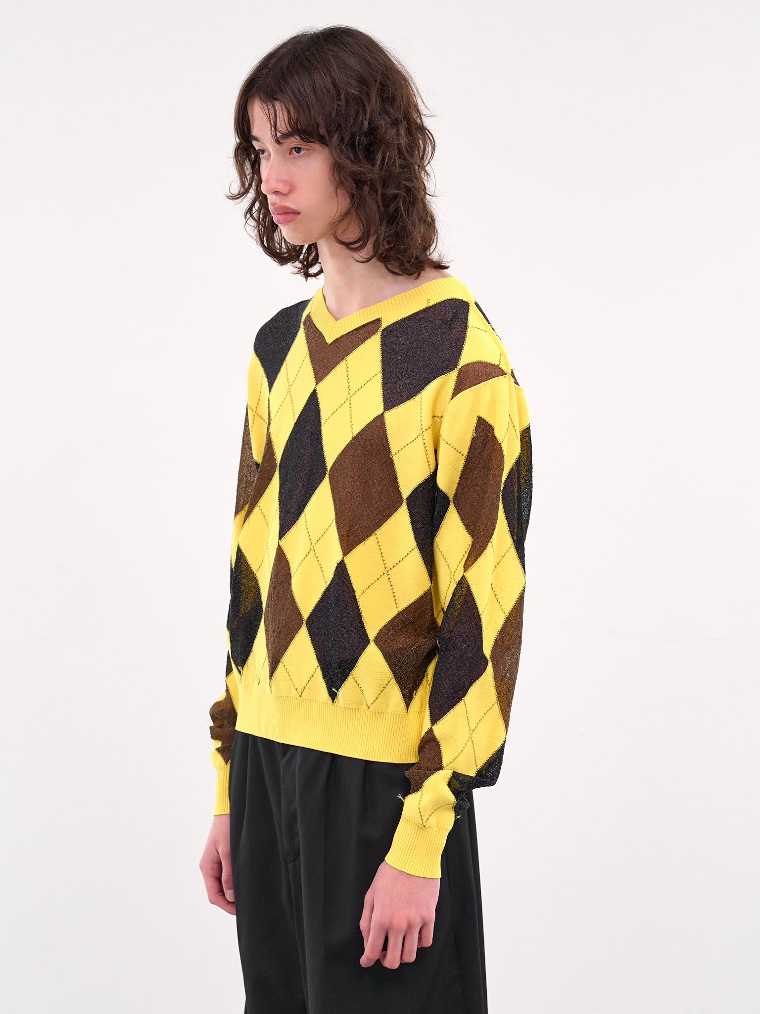 Argyle Sweater (M25K6KN003-YELLOW)