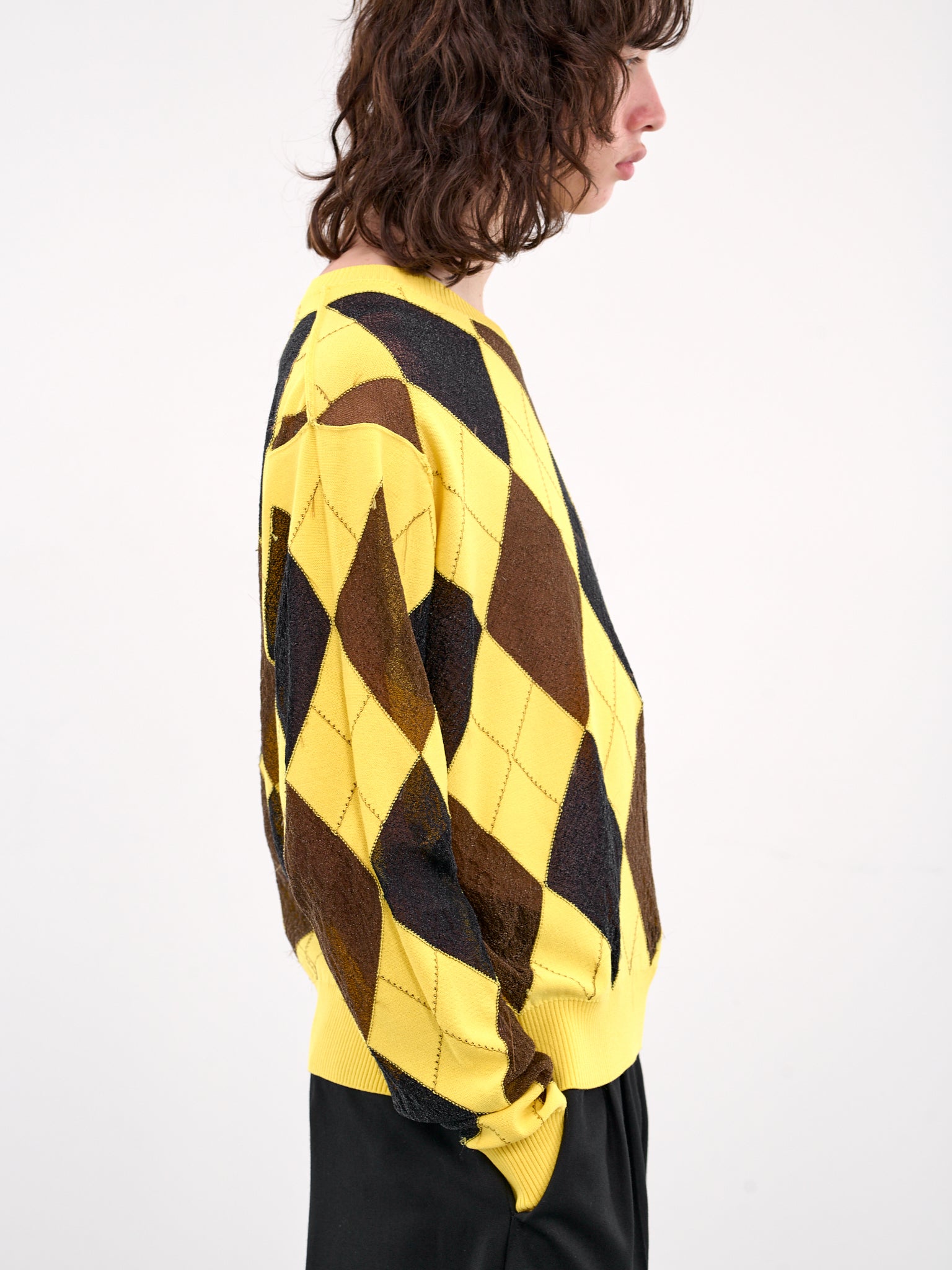 Argyle Sweater (M25K6KN003-YELLOW)