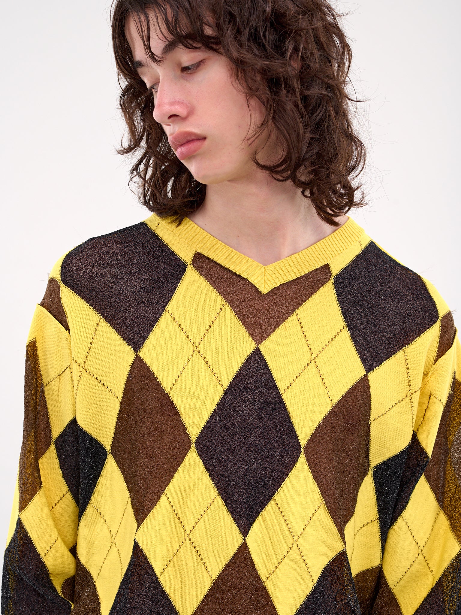 Argyle Sweater (M25K6KN003-YELLOW)