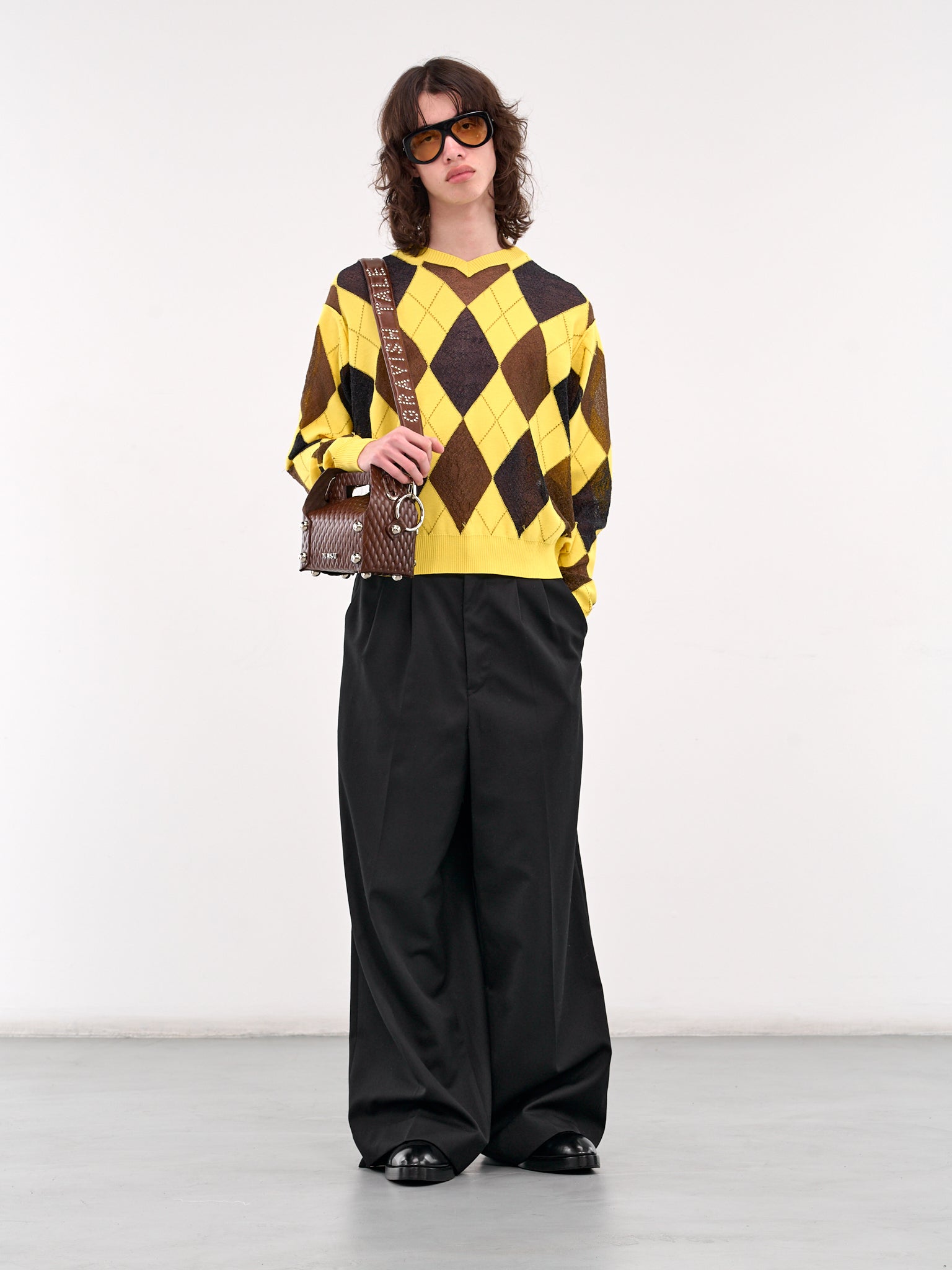 Argyle Sweater (M25K6KN003-YELLOW)