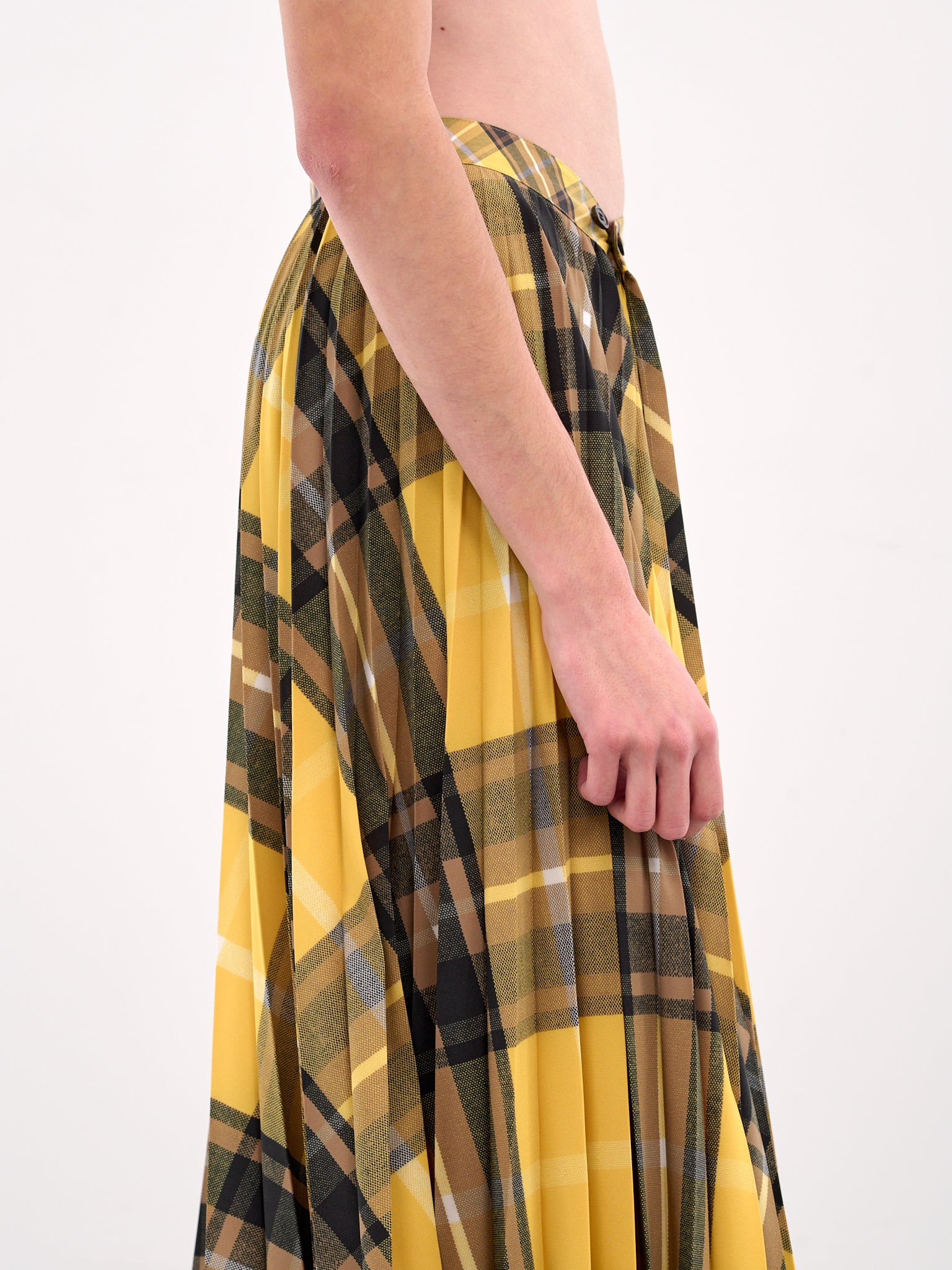 Plaid Maxi Skirt (M25K6PT008-YELLOW)