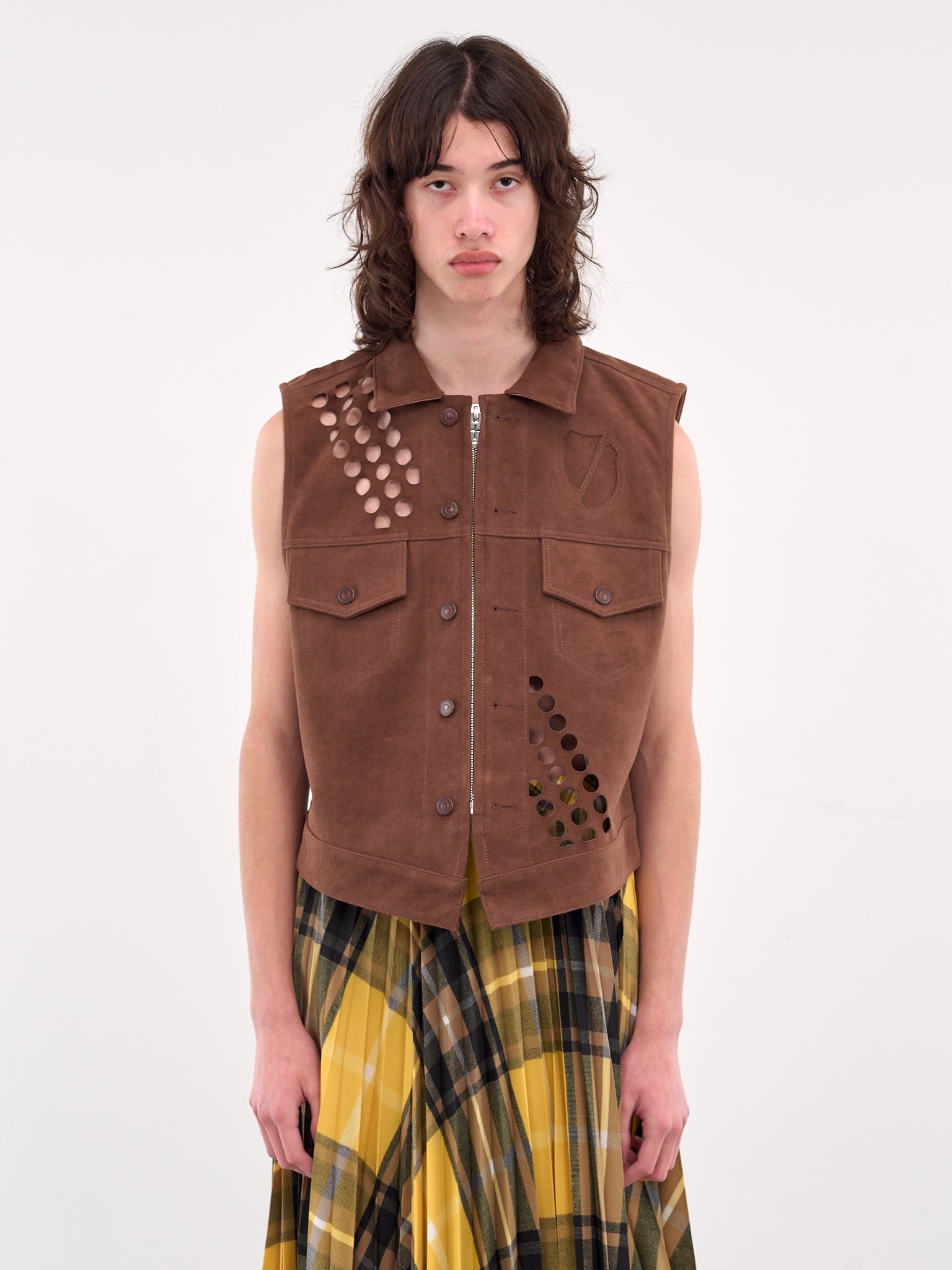 Sheep Leather Vest (M25K6VT002-BROWN)