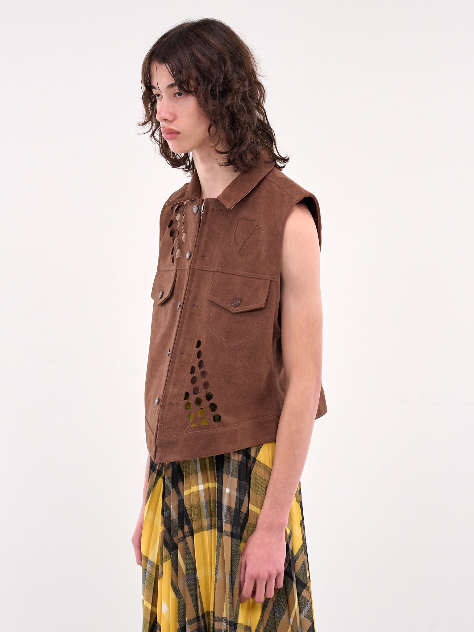 Sheep Leather Vest (M25K6VT002-BROWN)