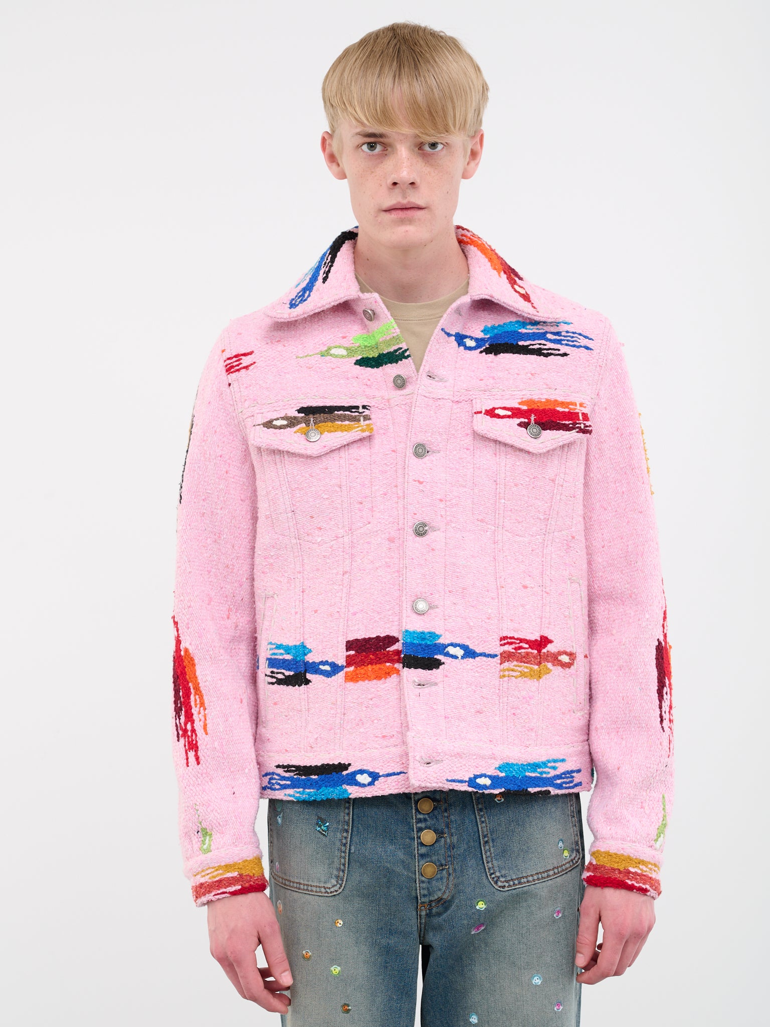 Mexican Blanket Trucker Jacket (M460967-562-PINK)