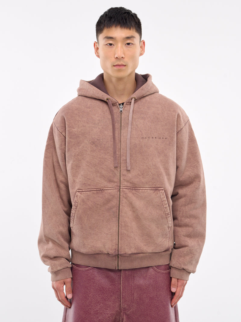 Reversible Zip-Up Hoodie (M4BQ01KBMY0-BROWN-MULTI)