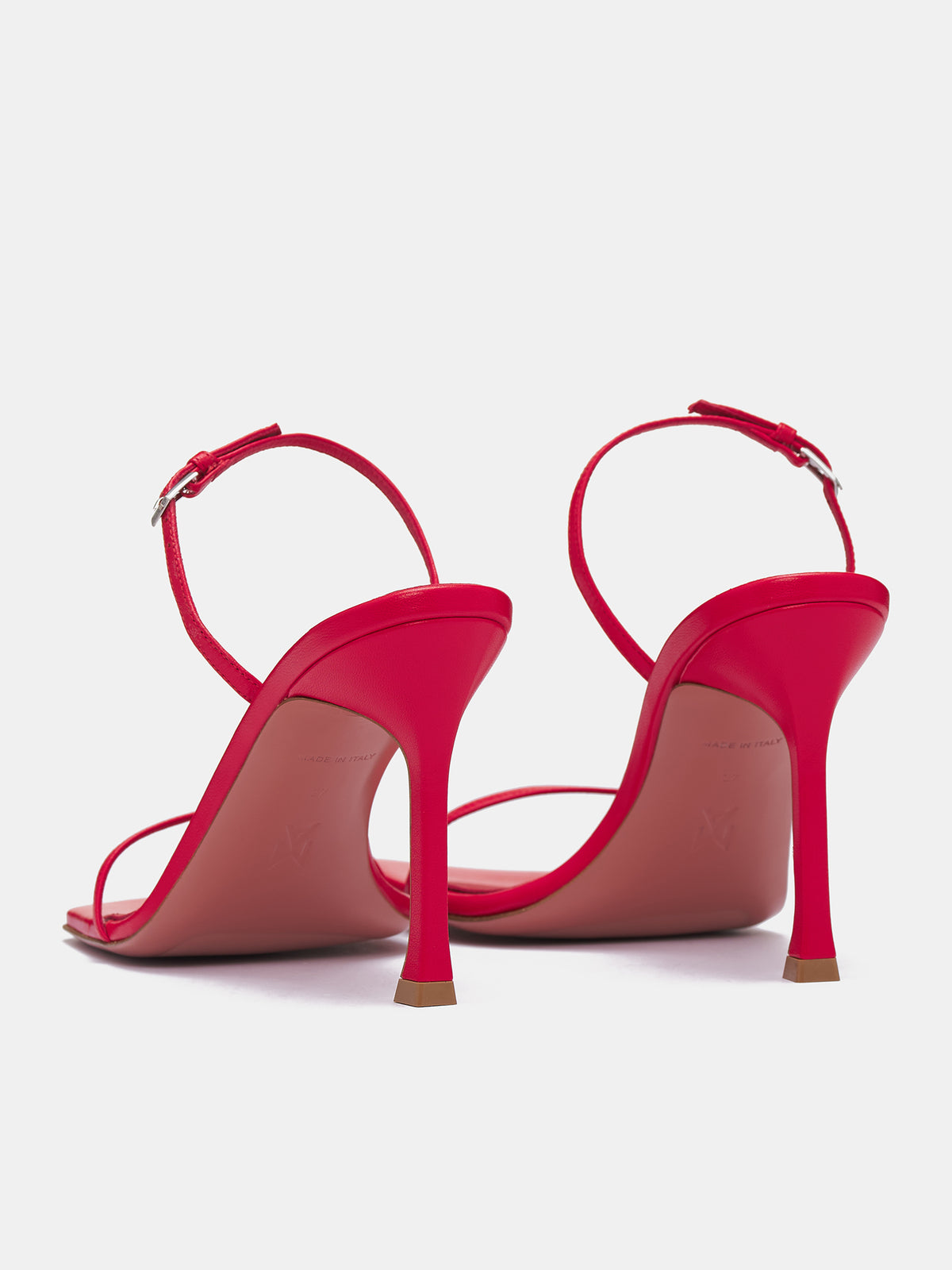 Maya Slingback Heels (MAYA-NAPPA-RED-SILVER)