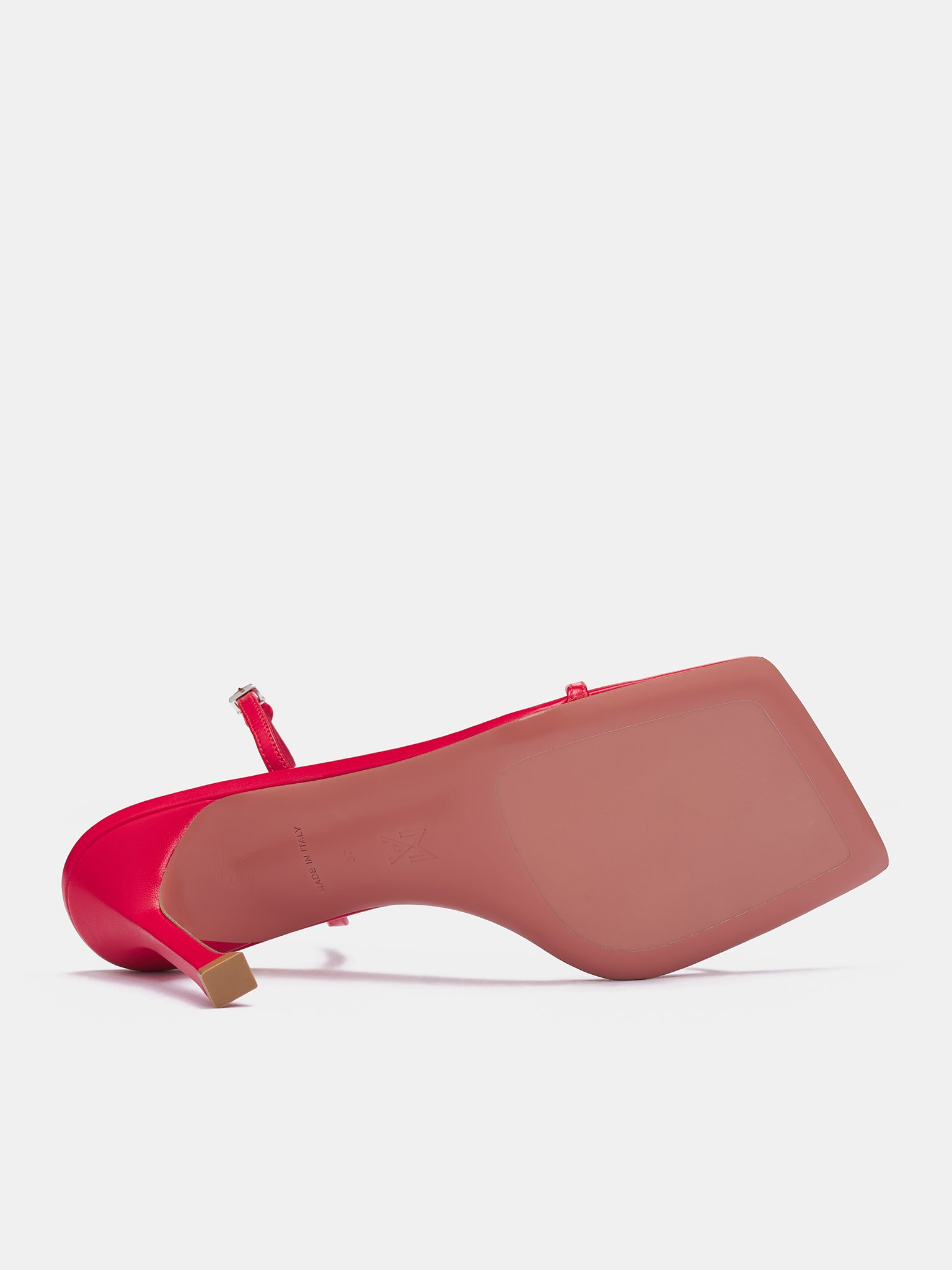 Maya Slingback Heels (MAYA-NAPPA-RED-SILVER)