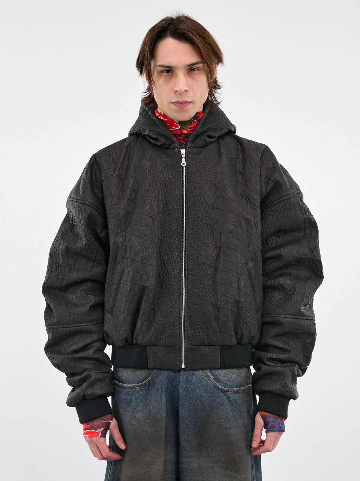 Hooded Outlaw Jacket (MH038LE-EBB-SNAKE-BLACK)