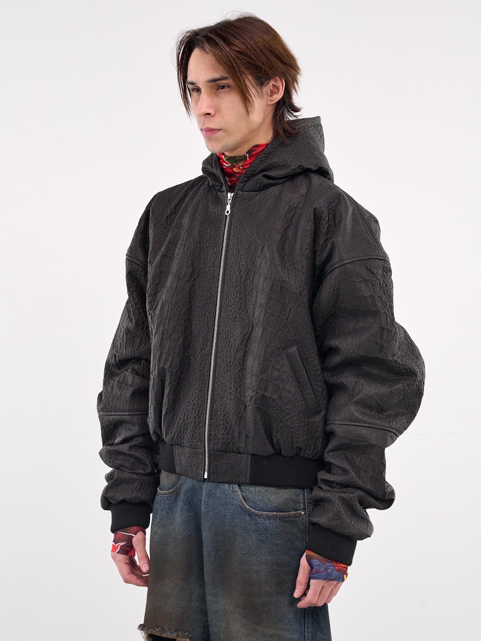 Hooded Outlaw Jacket (MH038LE-EBB-SNAKE-BLACK)