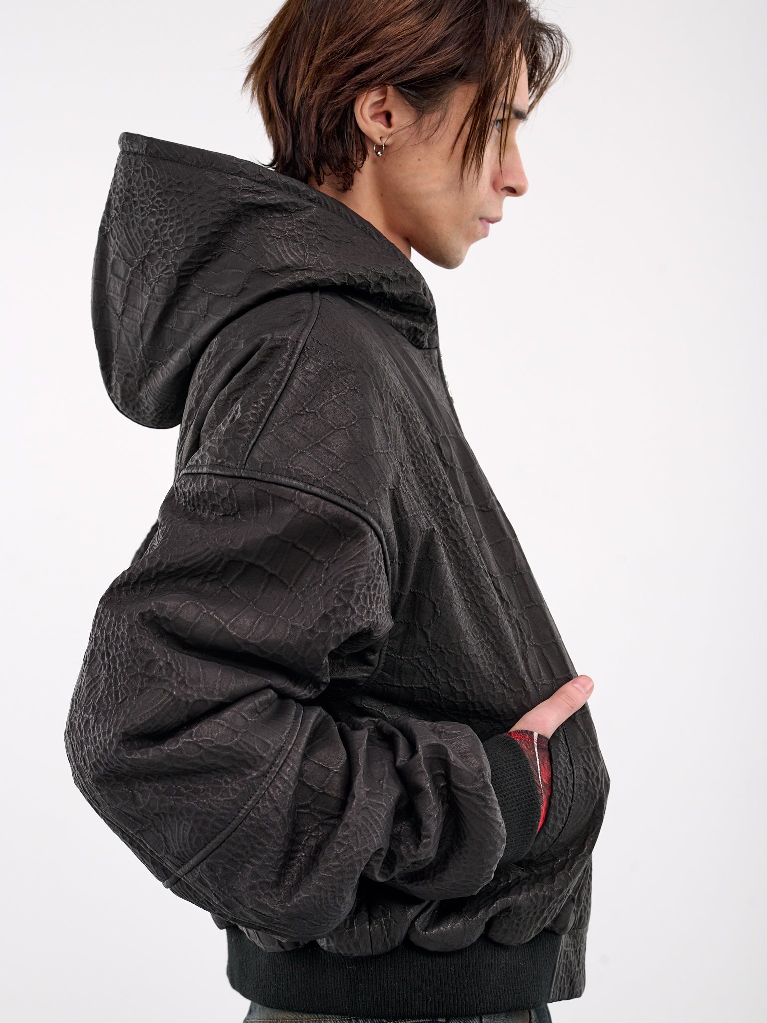 Hooded Outlaw Jacket (MH038LE-EBB-SNAKE-BLACK)