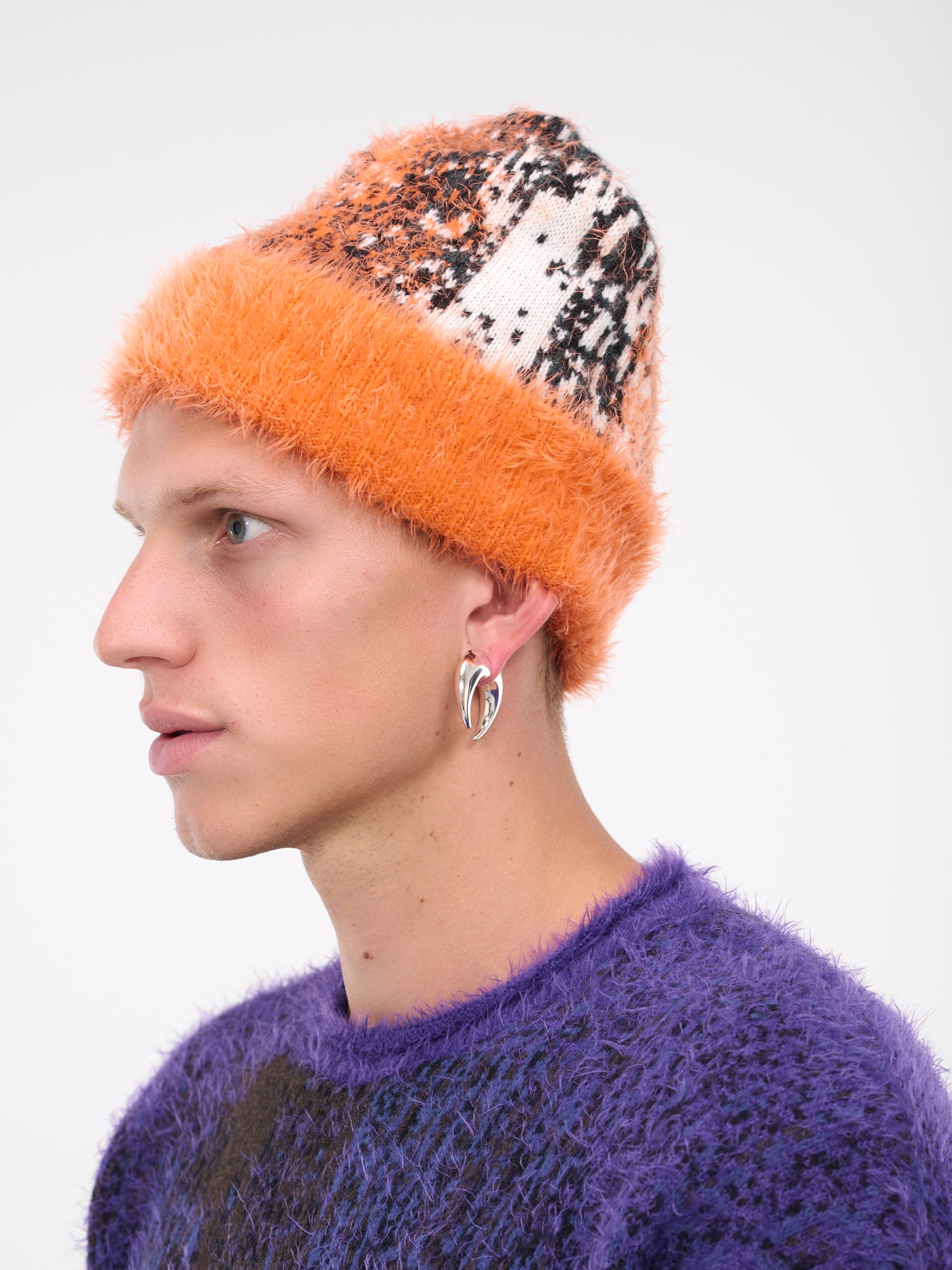 ファッションデザイナー NEWAVE CAT HAIR BEANIE チャコールグレー - 帽子