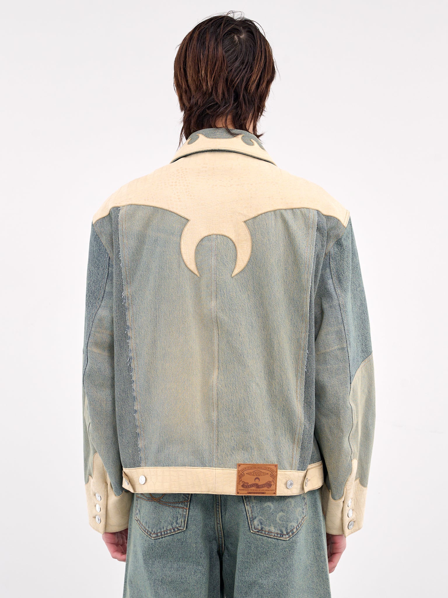 Regenerated Denim Trucker Jacket (MJA079A-UDEN0011-SAND)