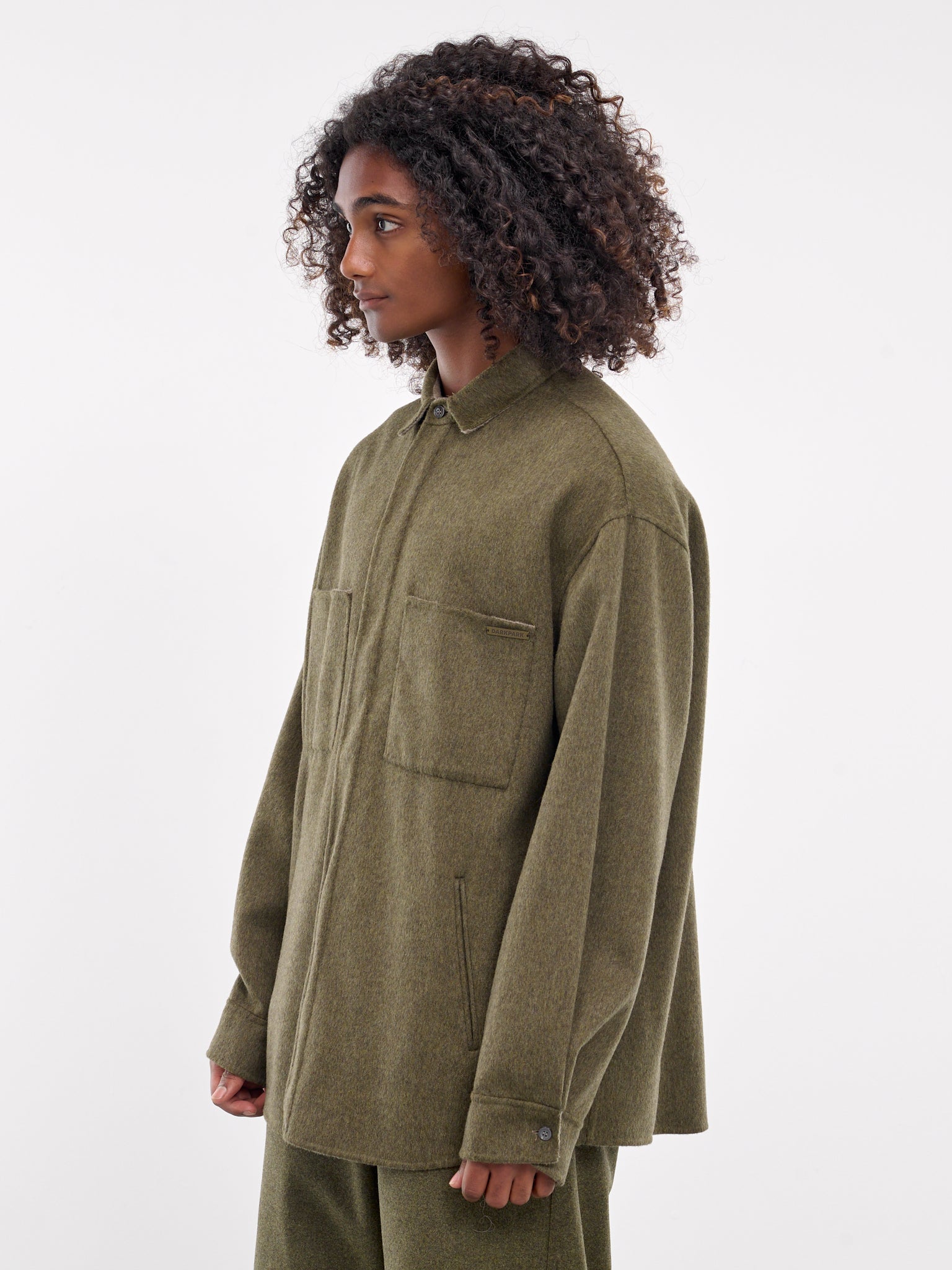 Wool-Cashmere Shirt (MSH05-FAW08-GREEN-MELANGE)