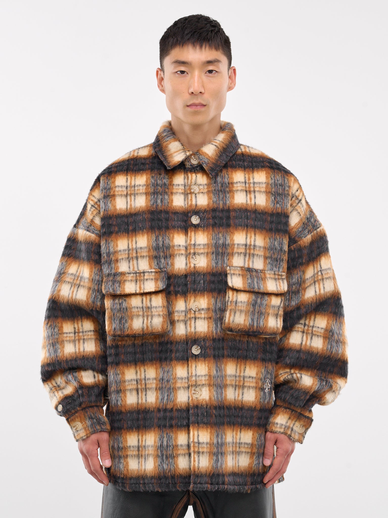 Mohair Check Overshirt (MOHAIR-CHECK-SHIRT-BROWN)