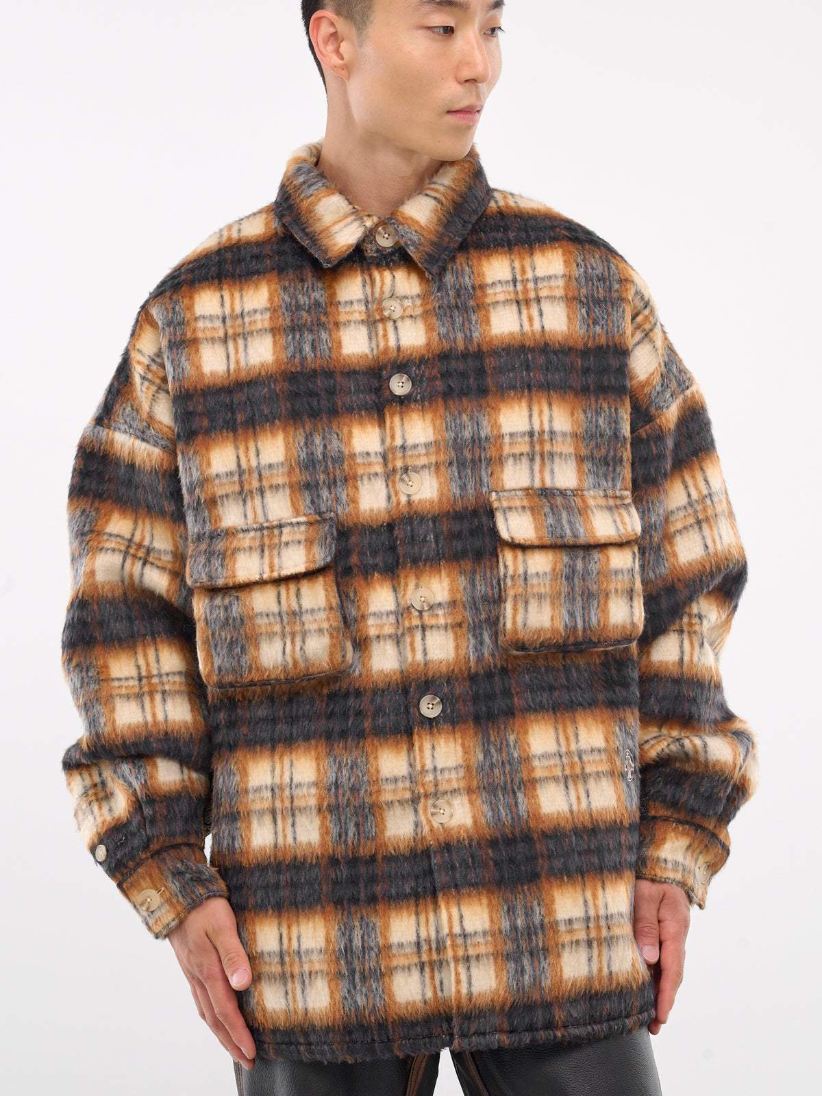 Mohair Check Overshirt (MOHAIR-CHECK-SHIRT-BROWN)