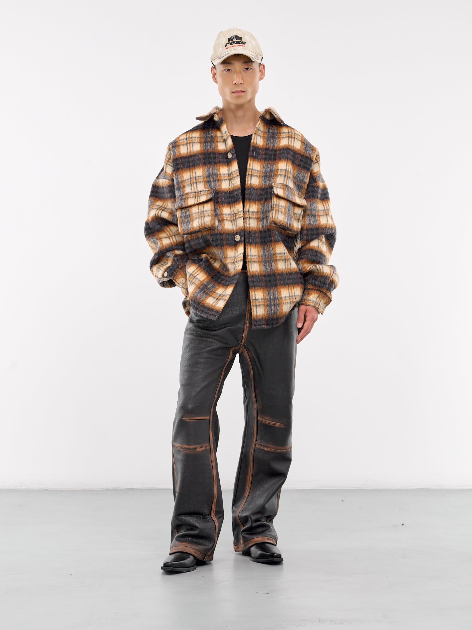 Mohair Check Overshirt (MOHAIR-CHECK-SHIRT-BROWN)