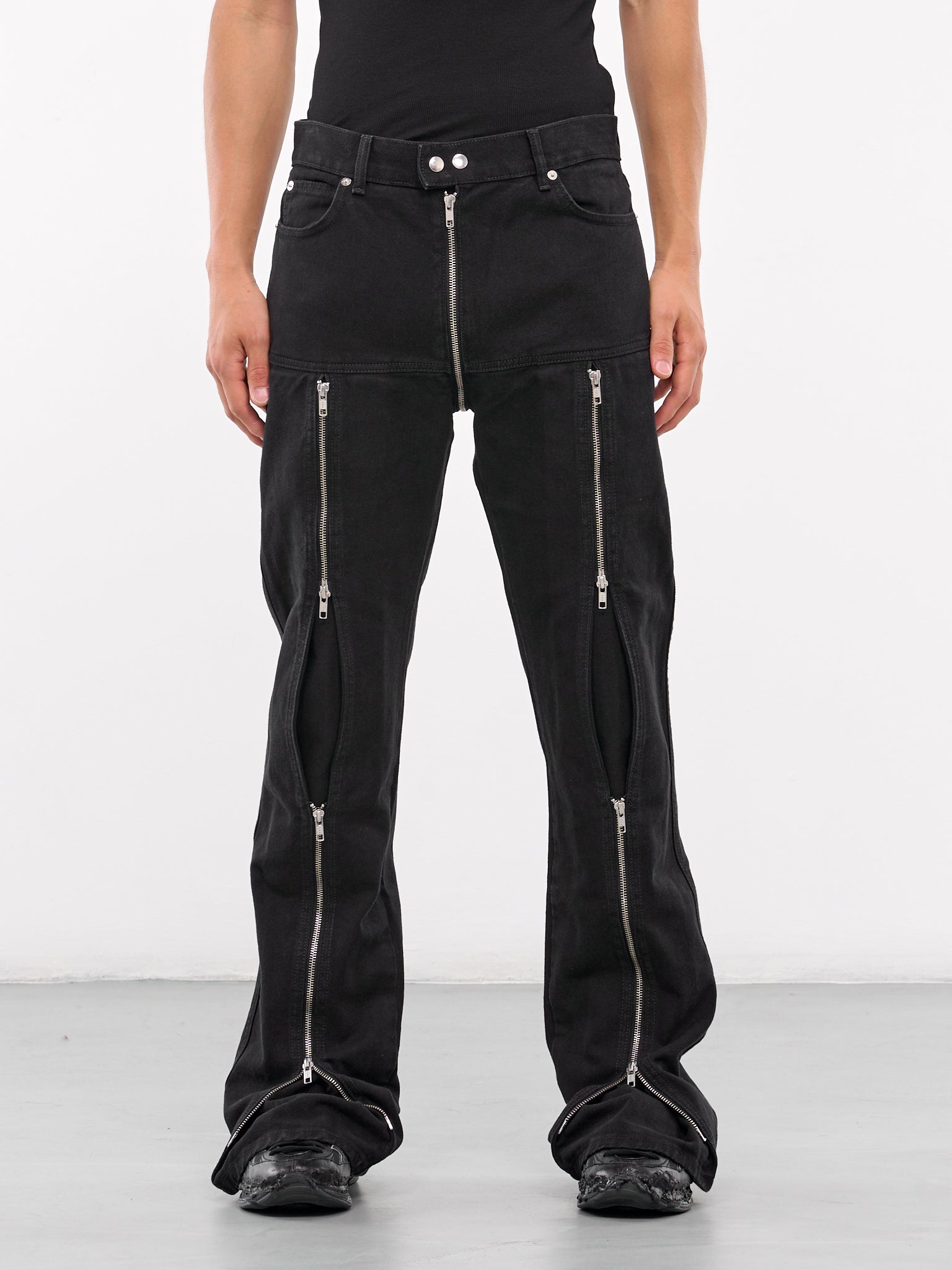 Zipped Riot Jeans (MP081D-WD-BLACK-RINSE)