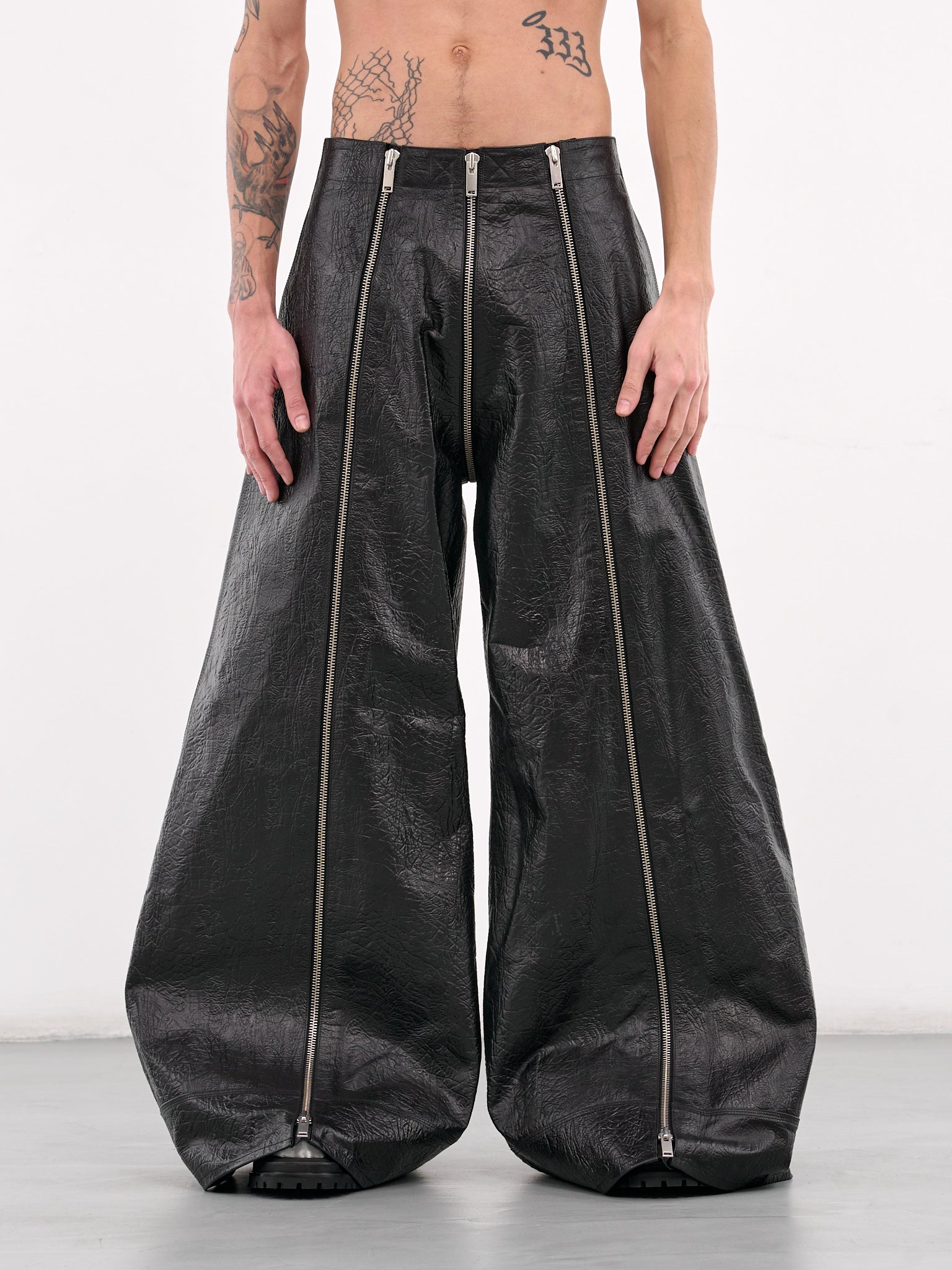 Leather Flight Pants (MP083LE-ENC-ELEPHANT-BLACK)