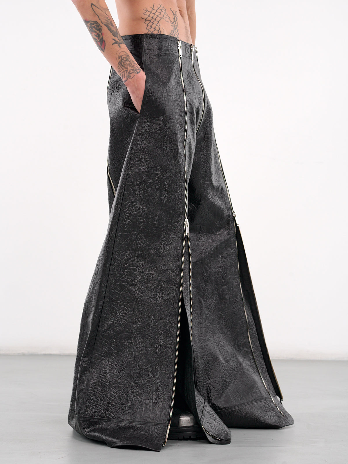 Leather Flight Pants (MP083LE-ENC-ELEPHANT-BLACK)