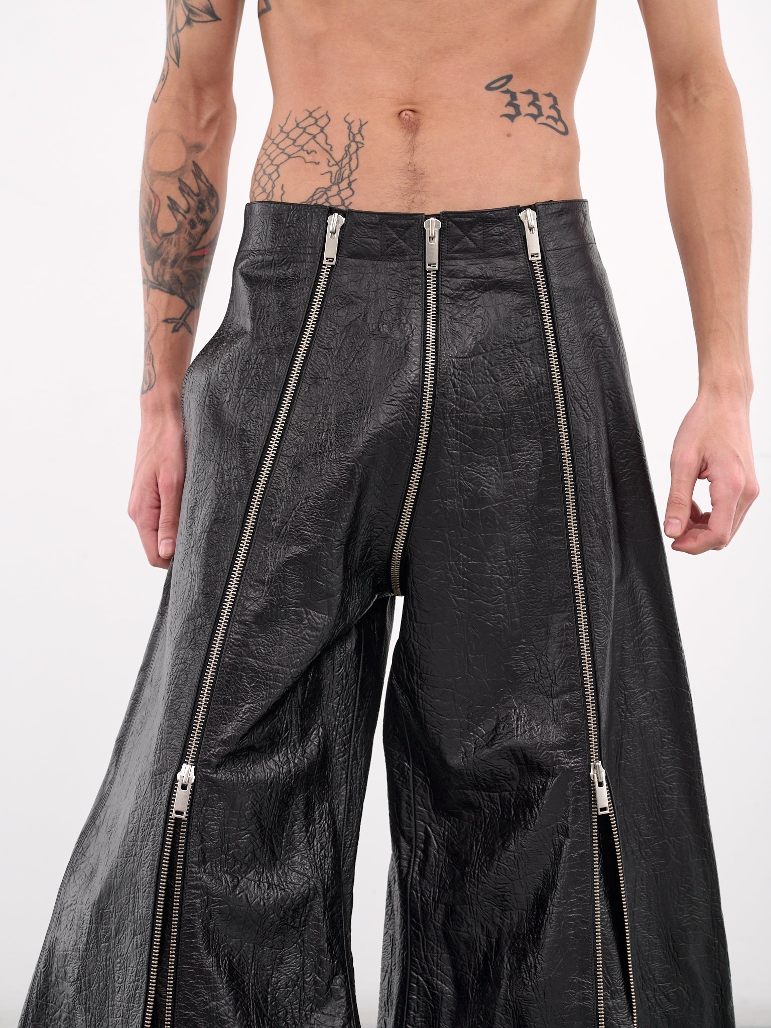 Leather Flight Pants (MP083LE-ENC-ELEPHANT-BLACK)